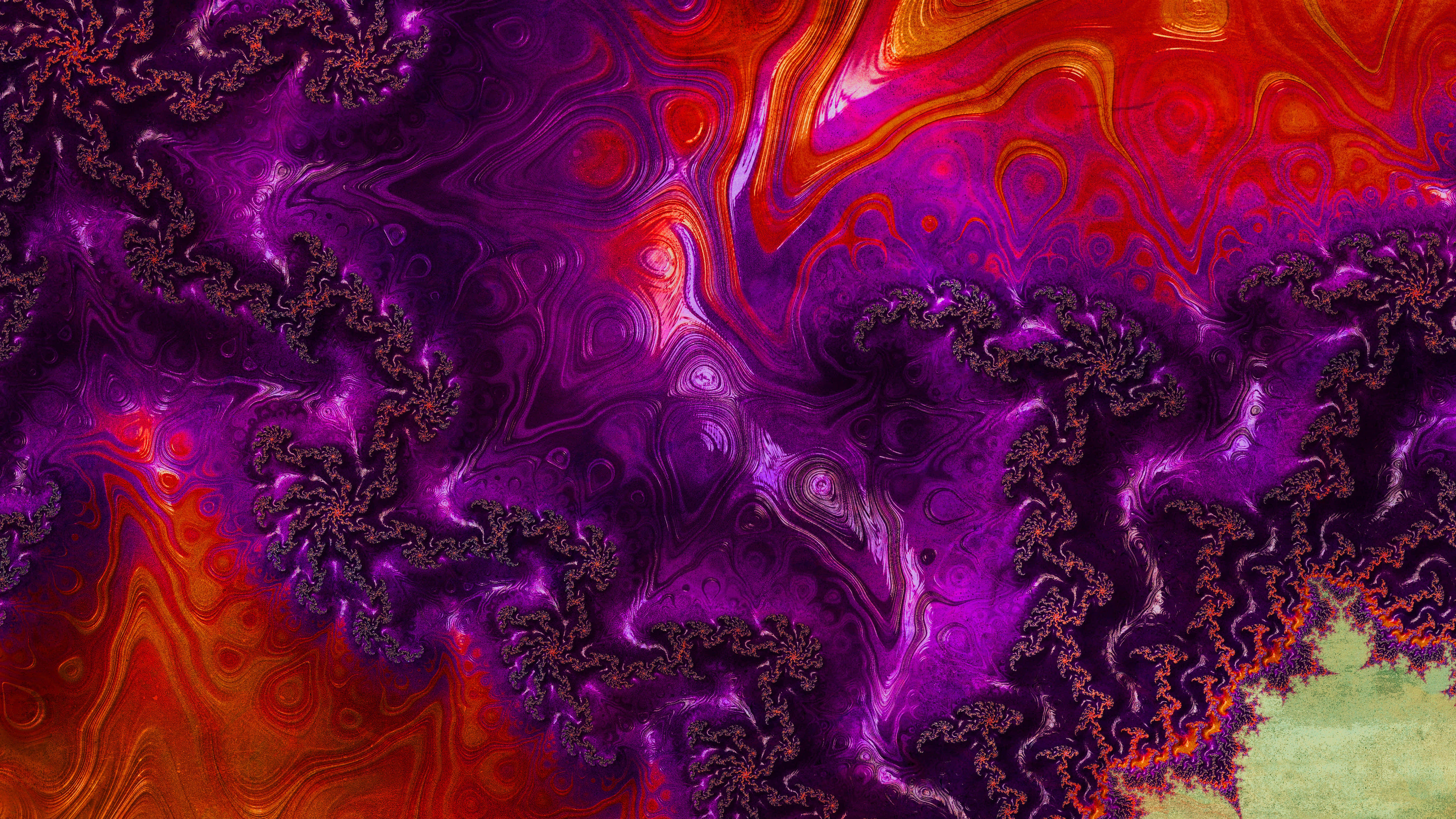 ultraviolet, 5K, fractal patterns, 5K Desktop Wallpaper