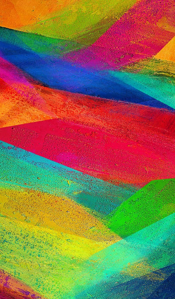 Mountain Sunset, Vibrant abstract brushstrokes, Bold colors, SD Phone Wallpaper