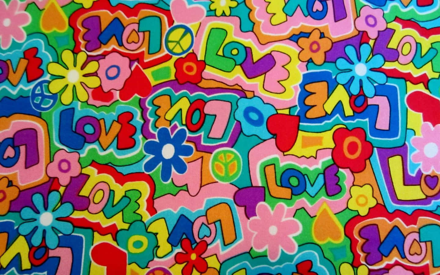 60s Style, psychedelic pattern, colorful flowers, HD Desktop Wallpaper