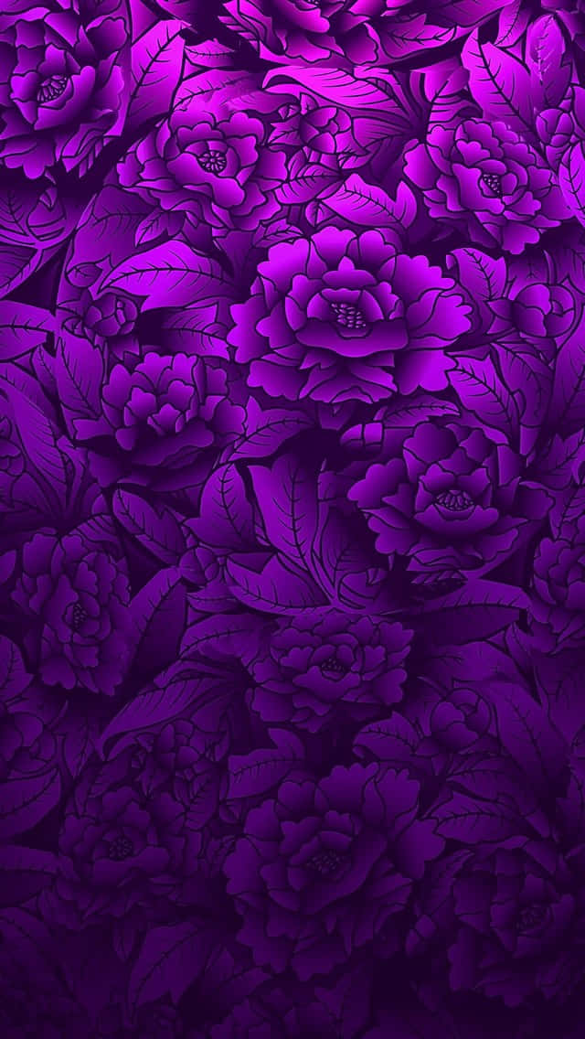 640x1136, purple flowers, leaves, SD Phone Wallpaper