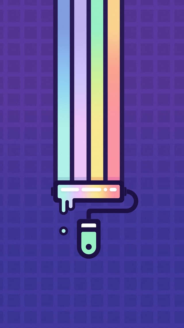 640x1136, rainbow colors, purple grid background, SD Phone Wallpaper