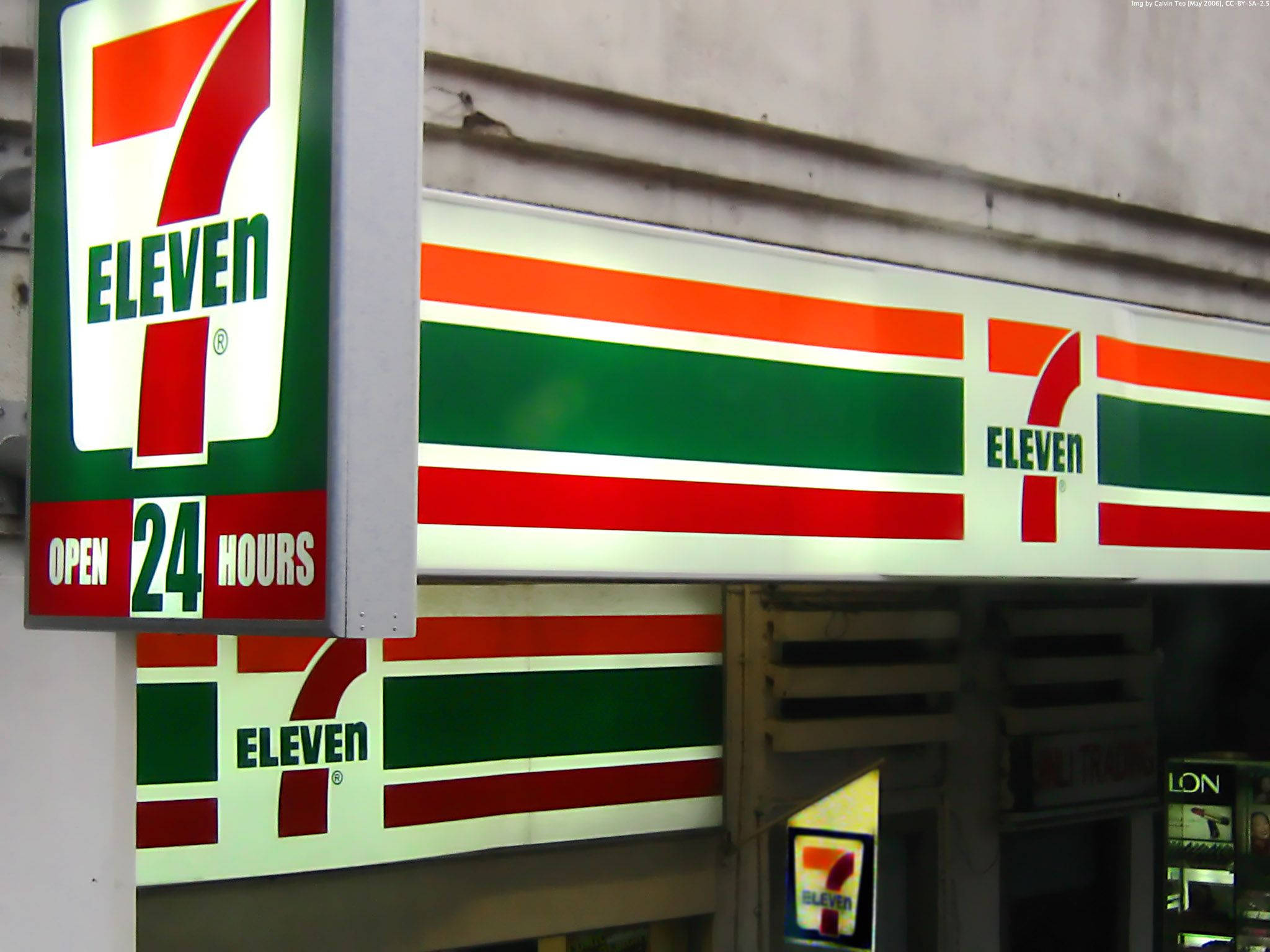 7 Eleven, storefront sign, red green and white stripes, Full HD Desktop Wallpaper