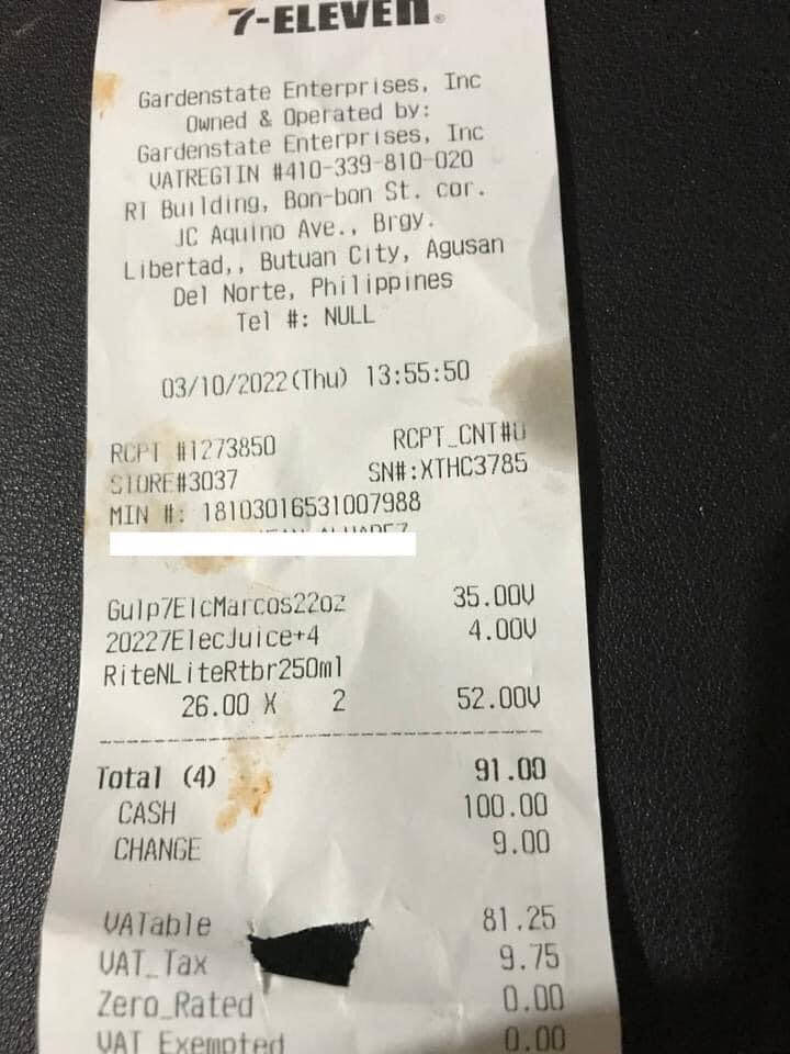 7-Eleven, receipt, Philippine store info, SD Phone Wallpaper
