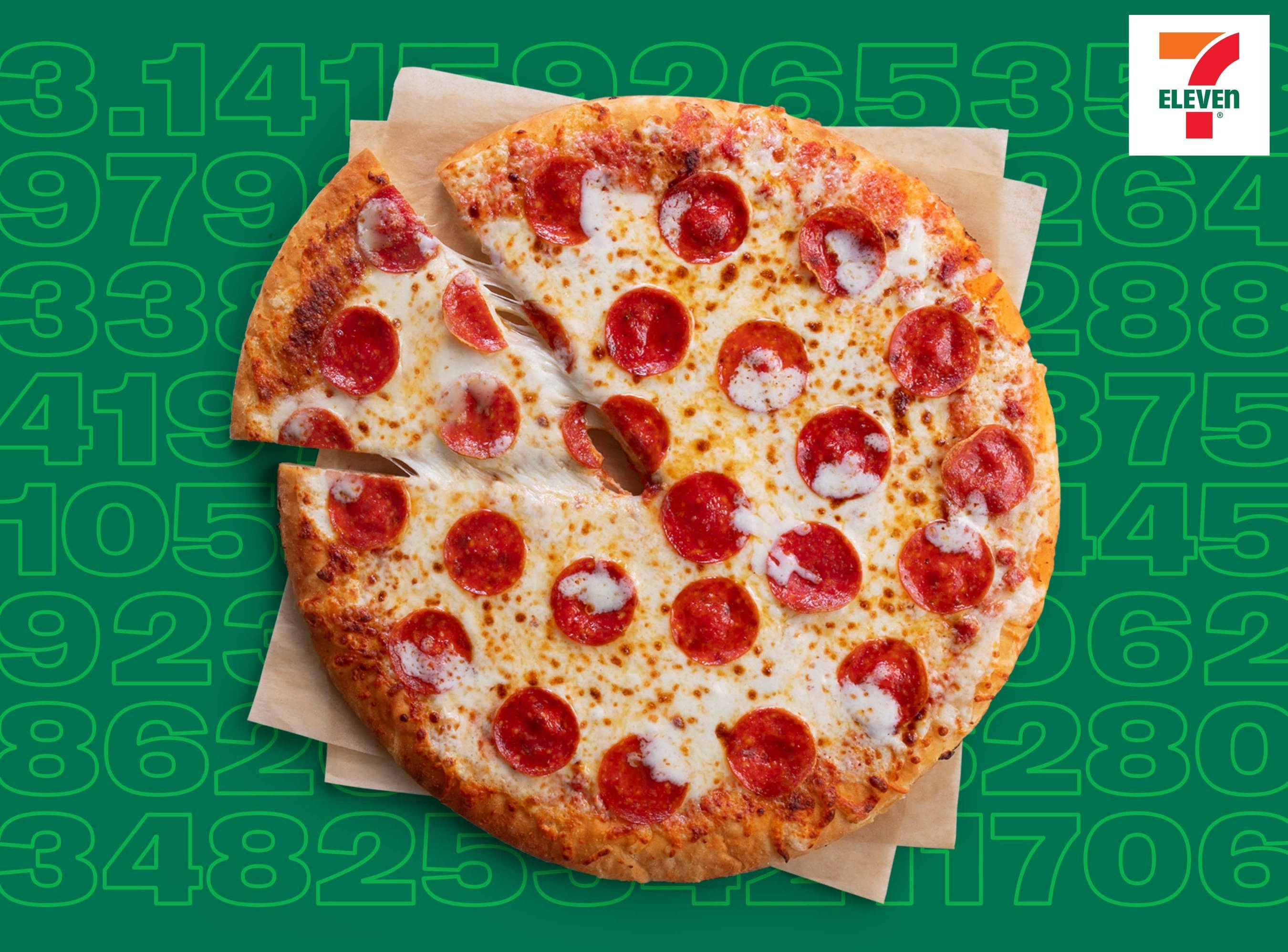 7 Eleven, pepperoni pizza, parchment paper, 2K Desktop Wallpaper