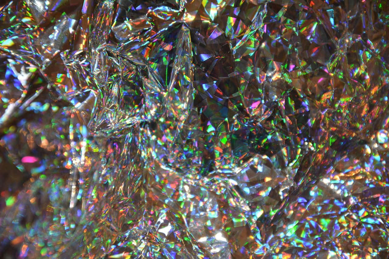 70s Aesthetic Desktop, holographic foil, rainbow colors, HD Desktop Wallpaper