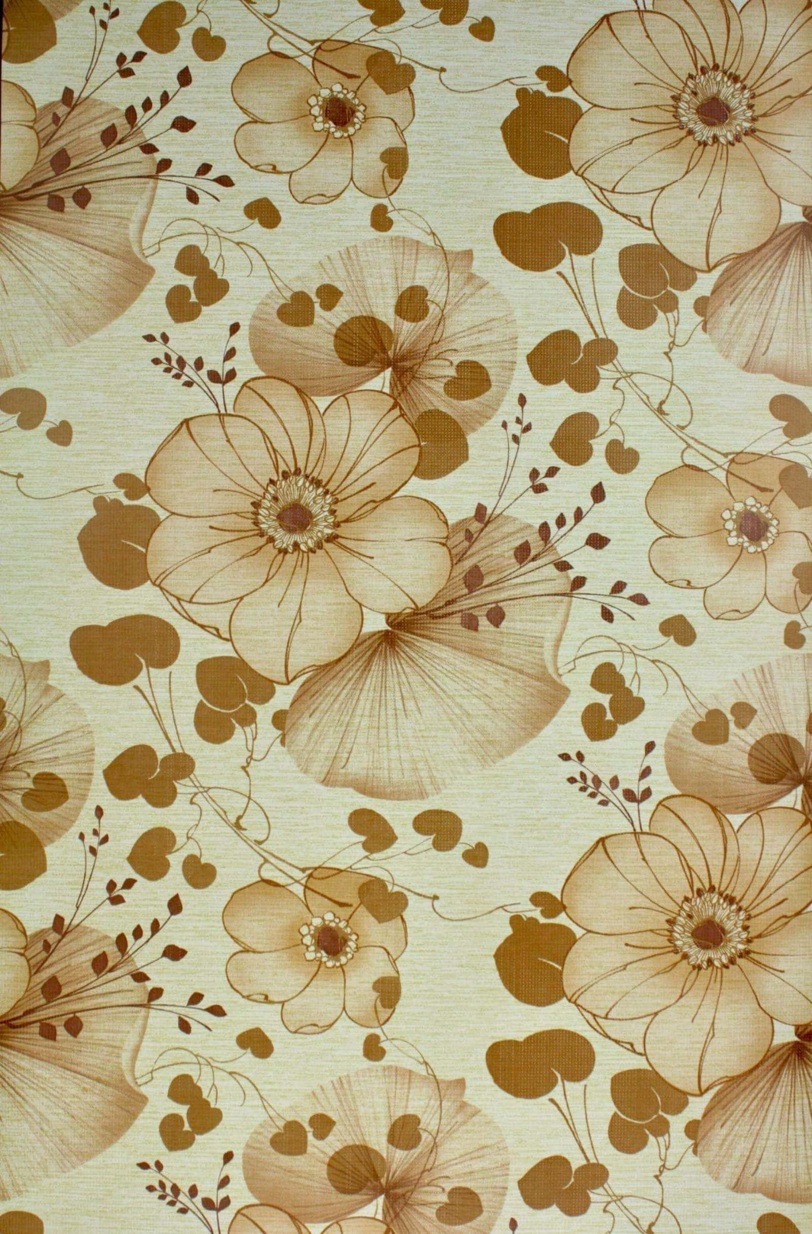 70s Floral, vintage wallpaper, large stylized flowers, Full HD Phone Wallpaper