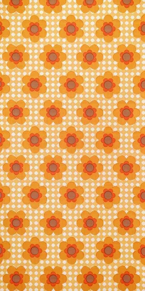 70s floral, yellow, orange blossoms, SD Phone Wallpaper
