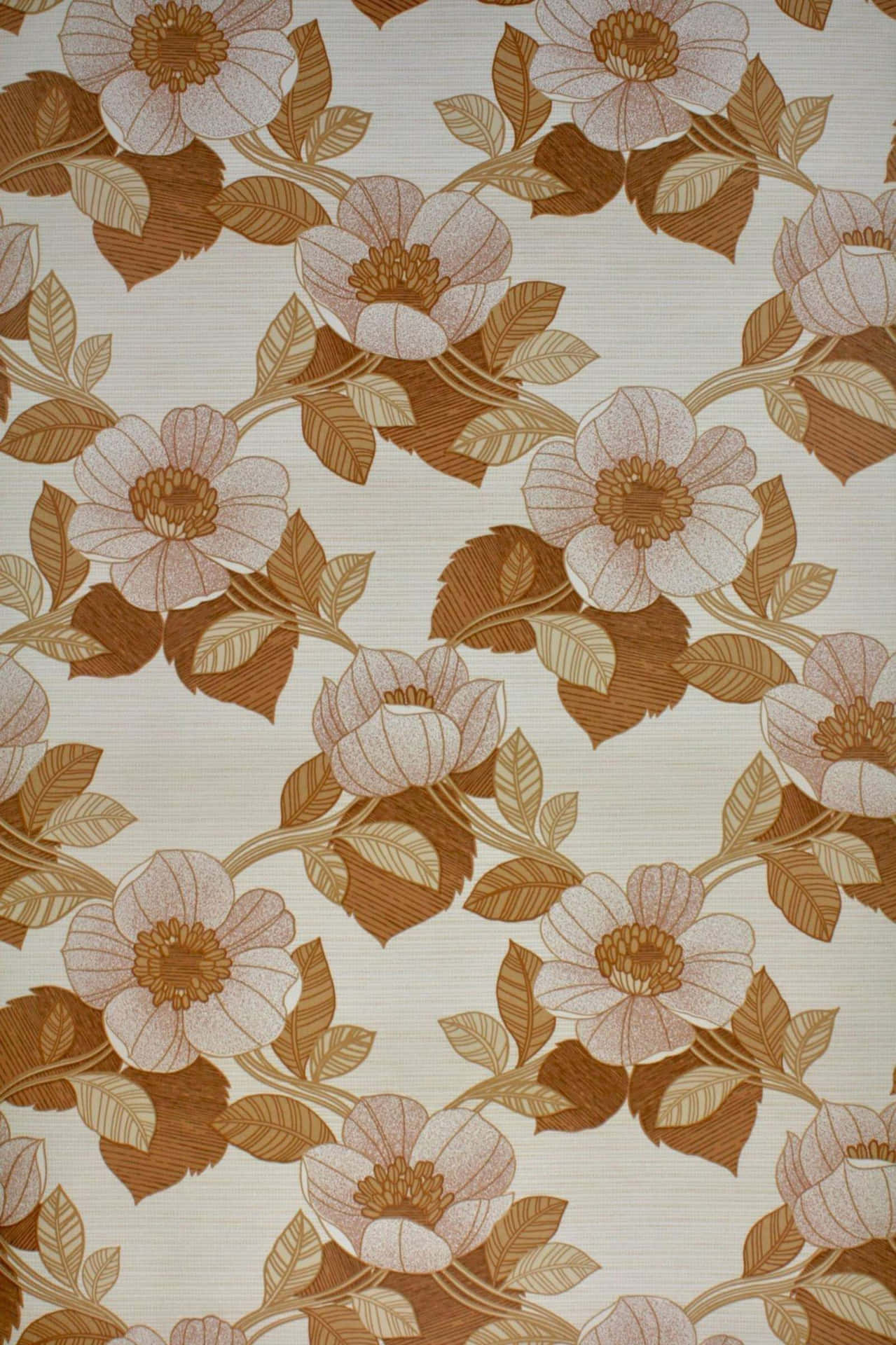 vintage floral wallpaper pattern, repeating stylized flowers, leaves, Full HD Phone Wallpaper