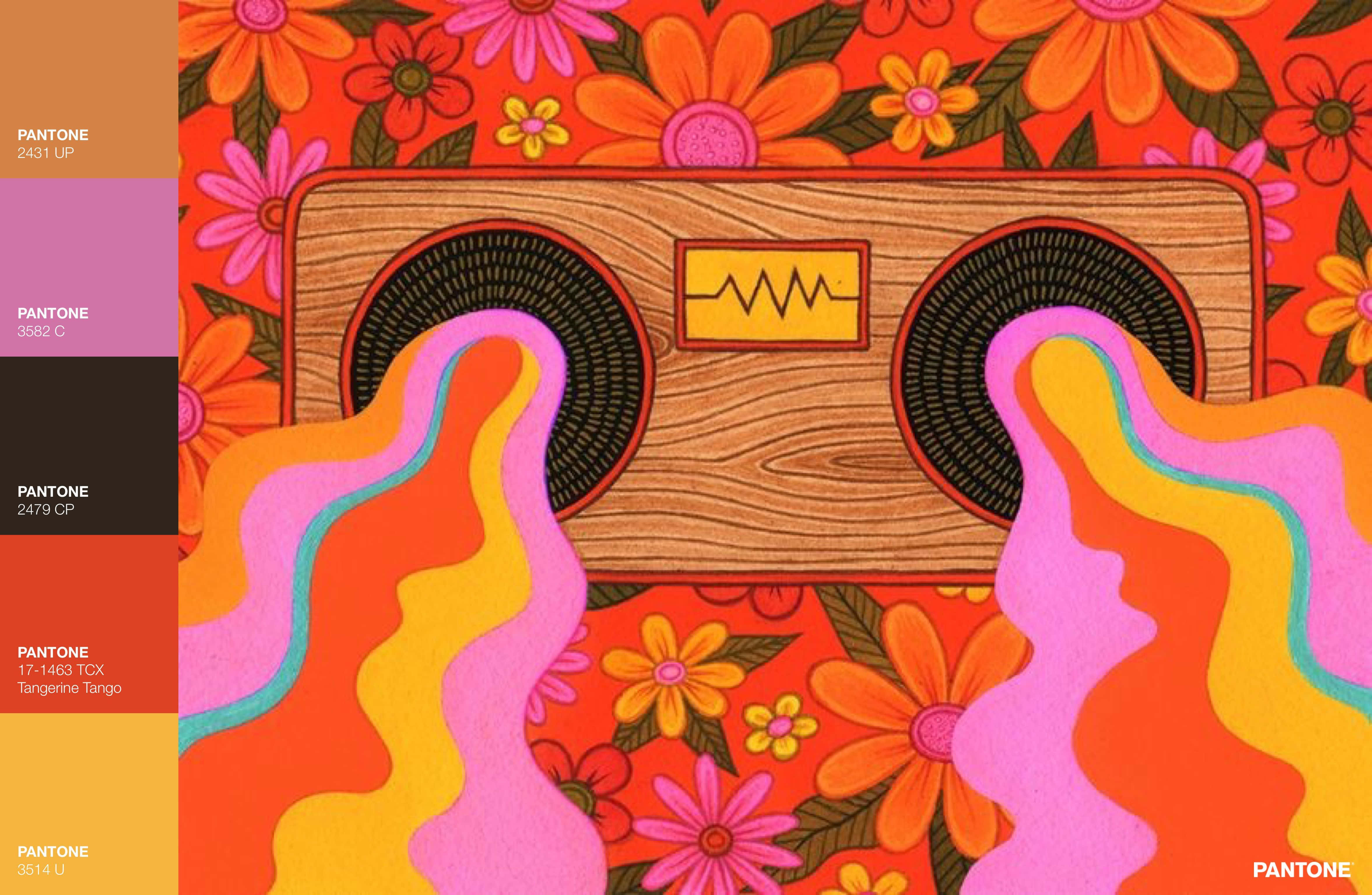 70s hippie, lake, retro boombox, 4K Desktop Wallpaper