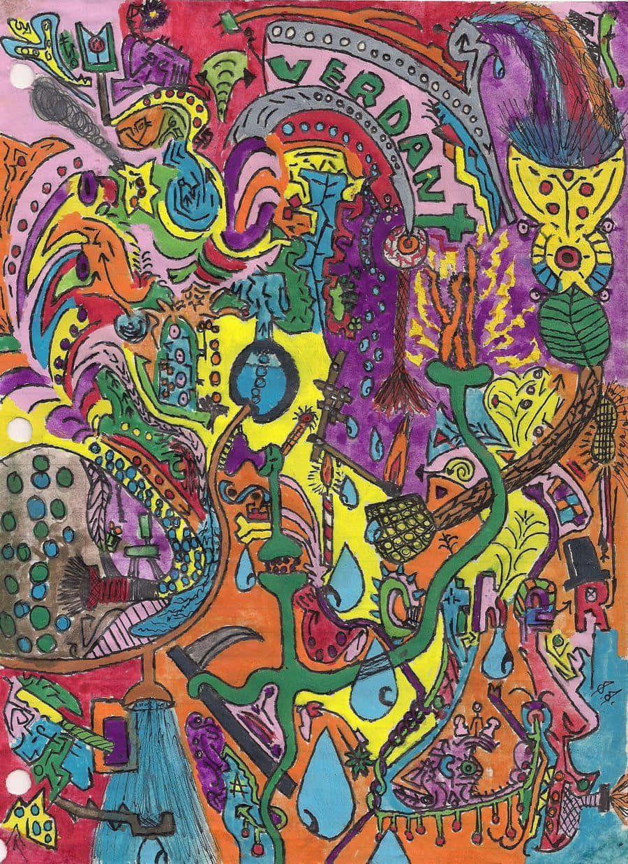 70s Hippie, colorful, abstract artwork, SD Phone Wallpaper