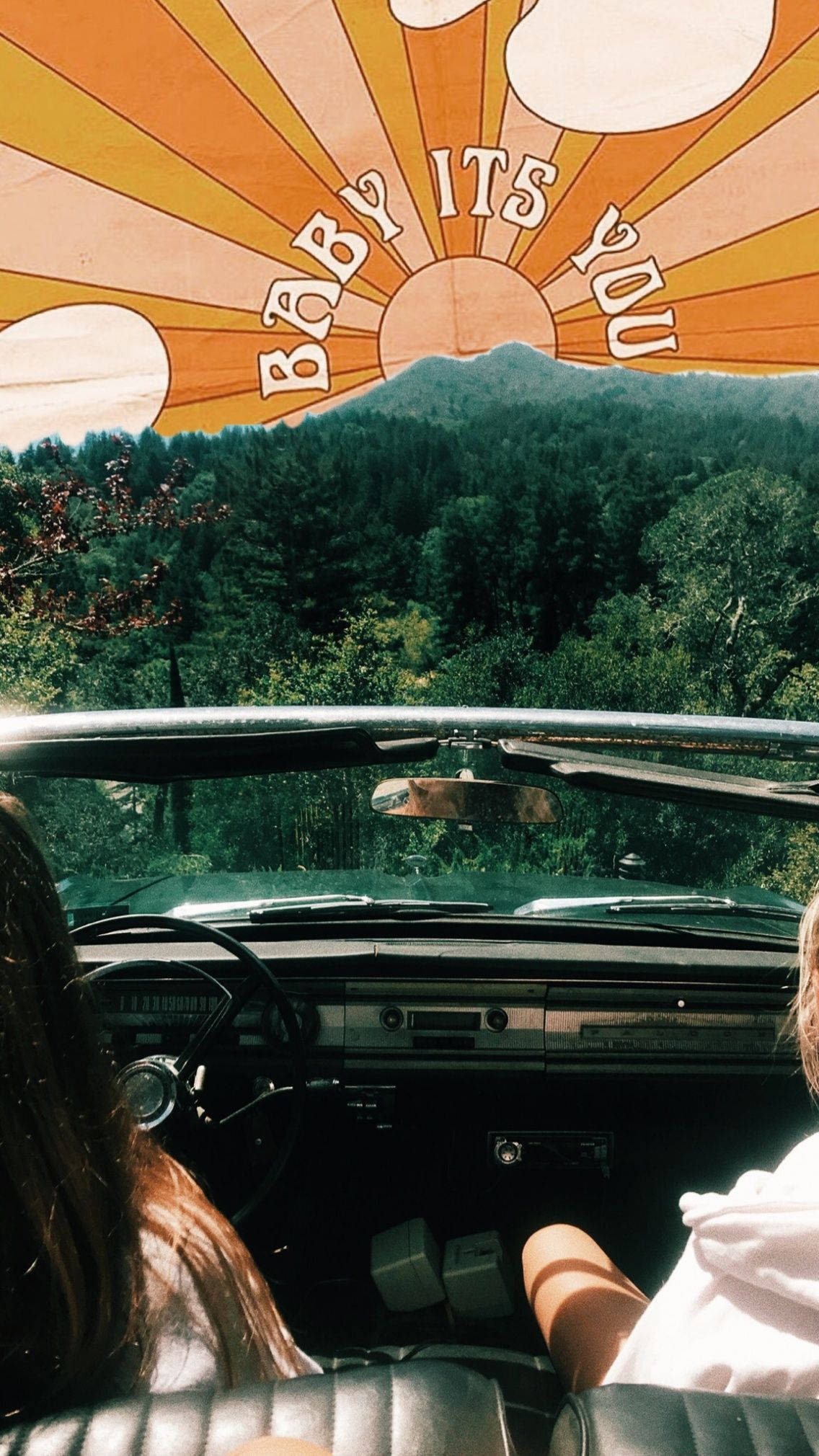 hippie road trip, 70s retro aesthetic, vintage convertible, Full HD Phone Wallpaper