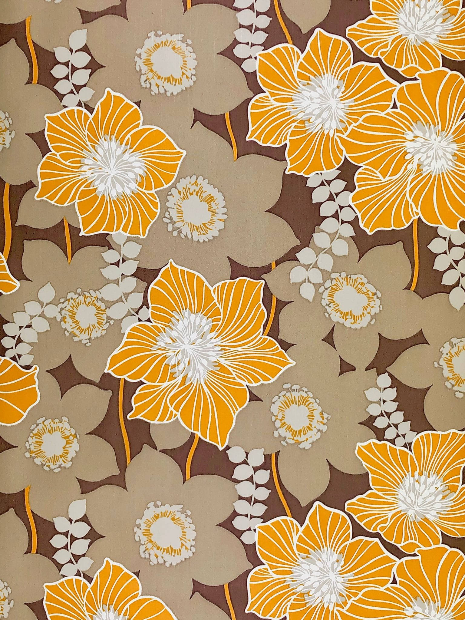 70s, orange, white, Full HD Phone Wallpaper