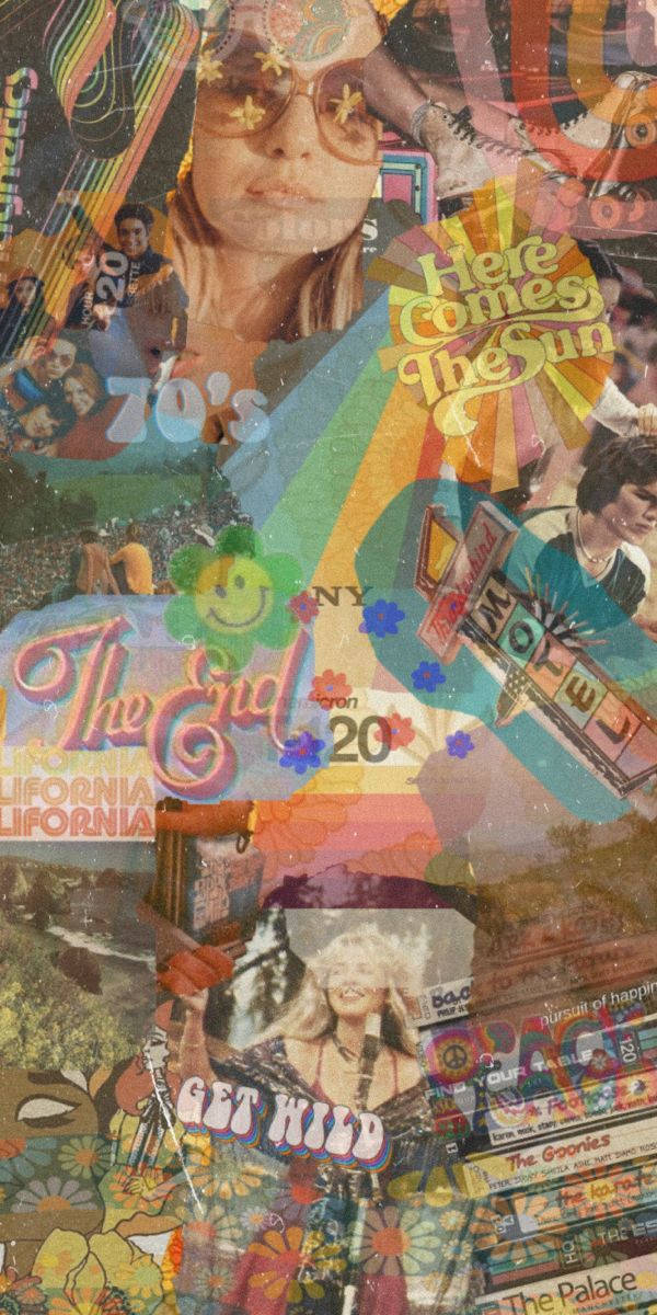 70s, psychedelic imagery, sunglasses, SD Phone Wallpaper