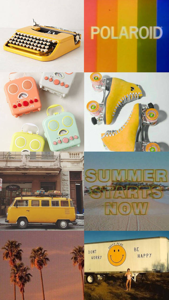 70s, summer, retro yellow, SD Phone Wallpaper