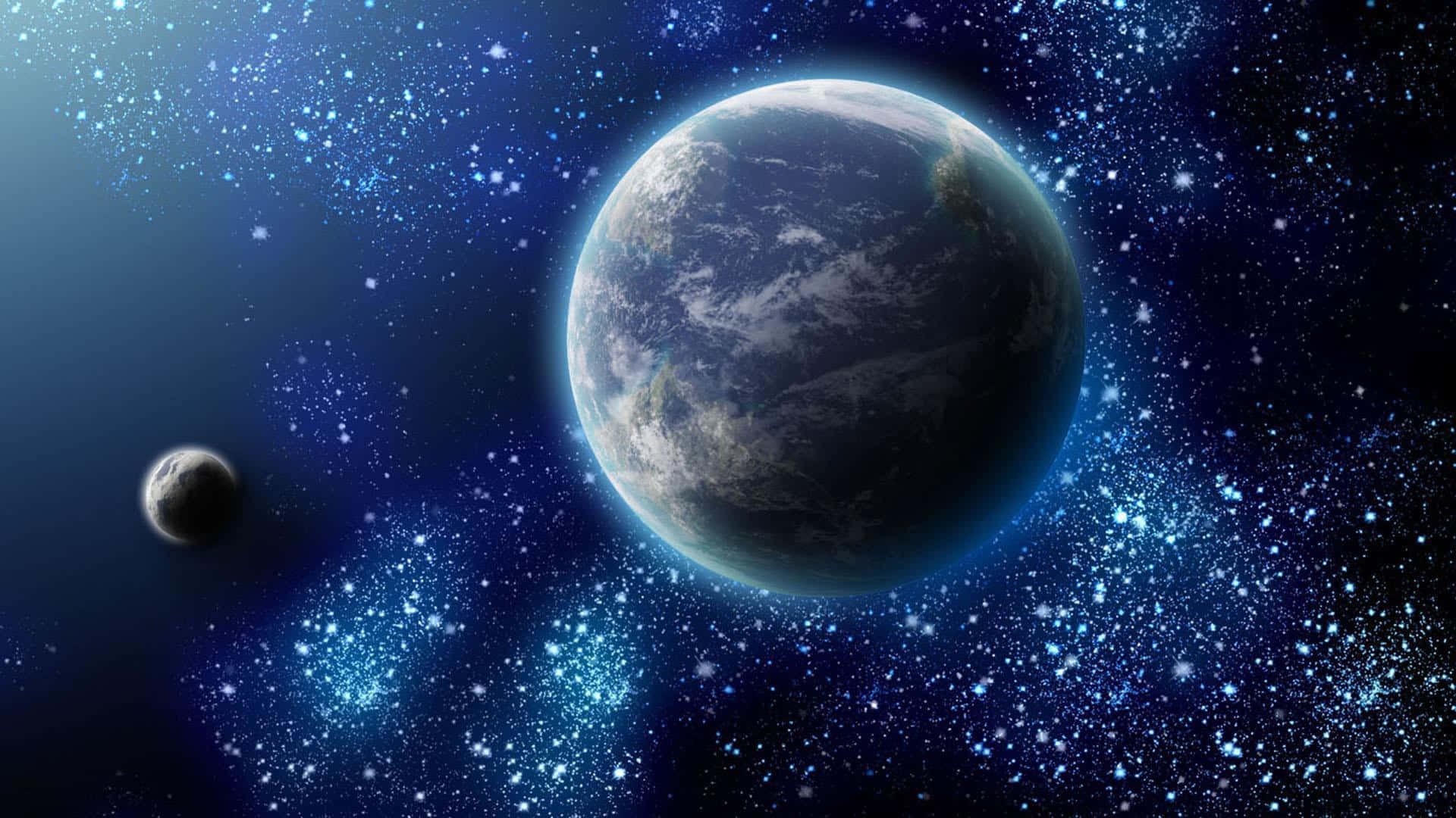 720p, Earth, moon, Full HD Desktop Wallpaper