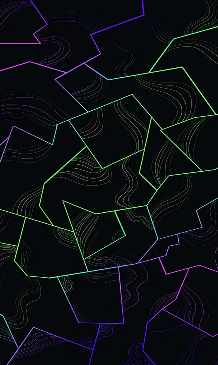 neon green, purple, geometric lines, SD Phone Wallpaper