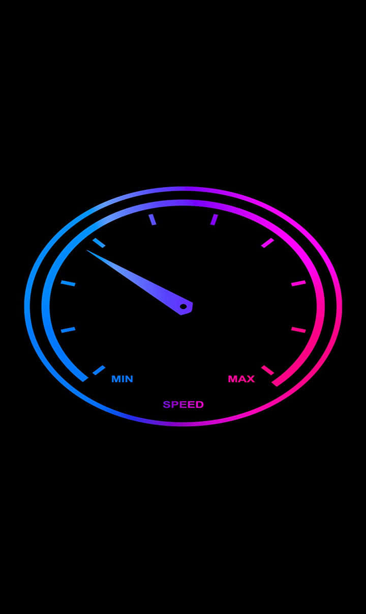 720x1208, blue to pink gradient arc, needle pointing near MIN, SD Phone Wallpaper