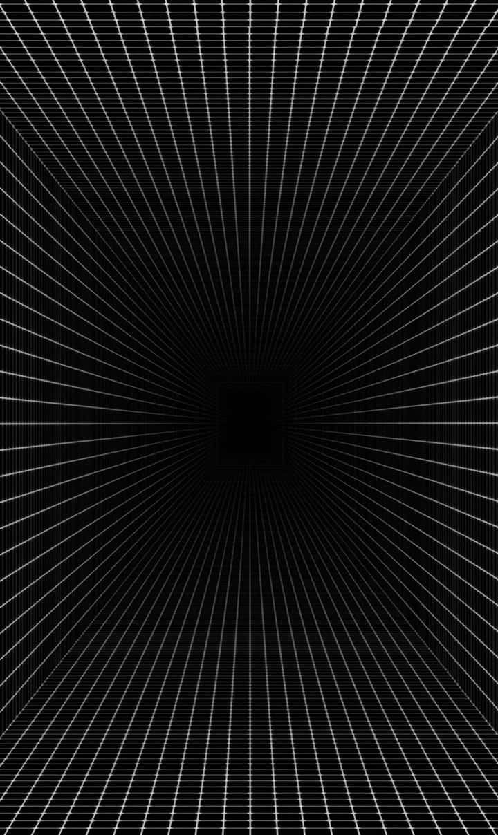 black and white grid, central vanishing point, hypnotic tunnel effect, SD Phone Wallpaper