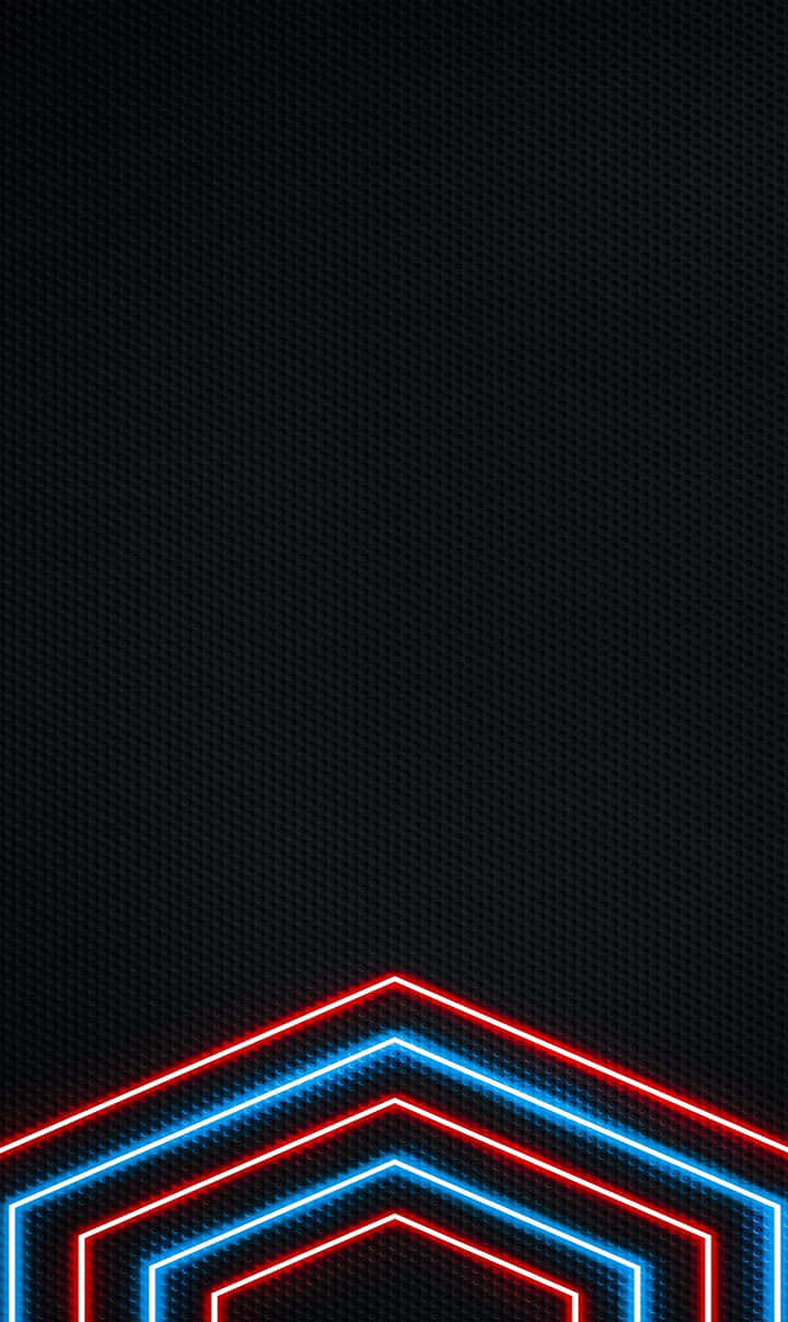 neon hexagons, textured black background, vibrant red, SD Phone Wallpaper