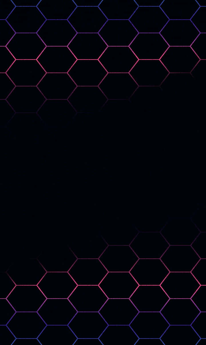 Sunrise, dark background, glowing hexagonal grid patterns, SD Phone Wallpaper