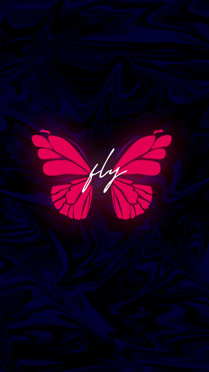 720x1280, pink butterfly, white script, HD Phone Wallpaper