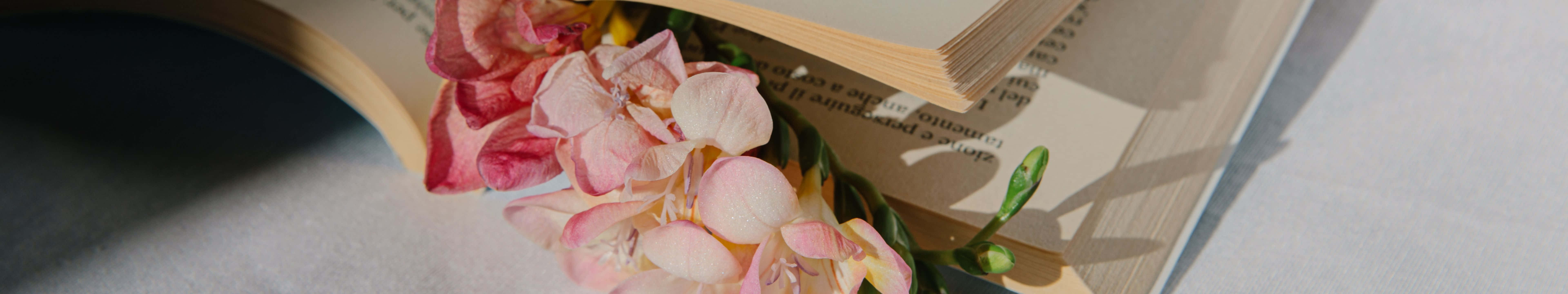7680 X 1440, freesia, book, 8K Desktop Wallpaper