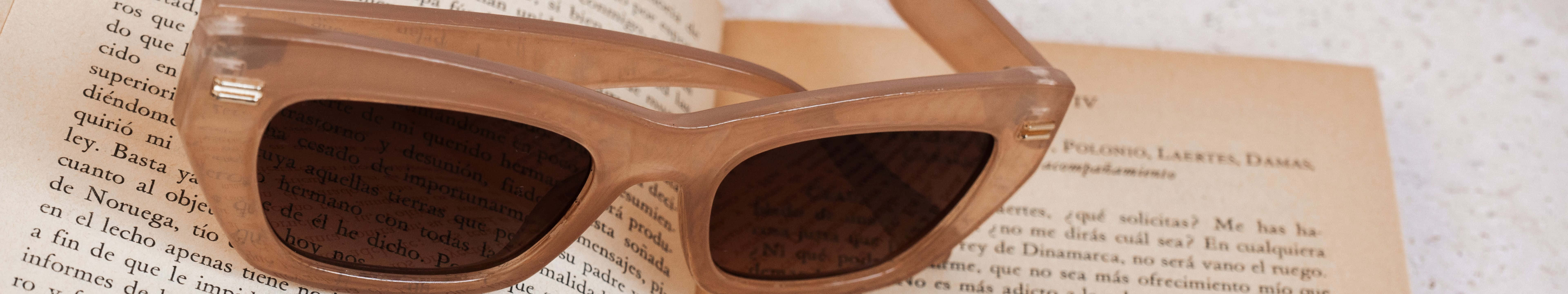 7680 x 1440, translucent brown sunglasses, open book, 8K Desktop Wallpaper