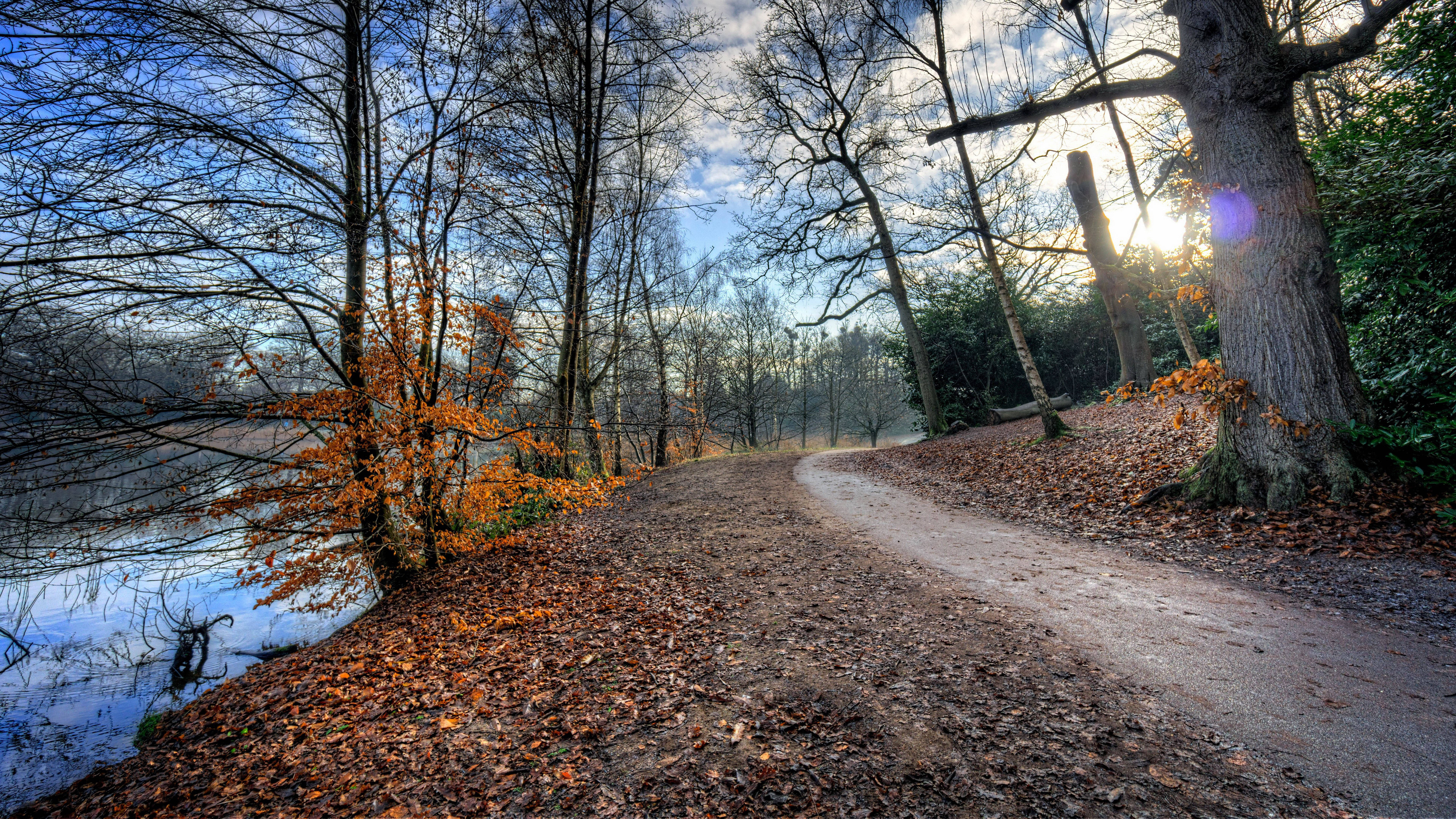 7680x4320, river path, dirt path, 8K Desktop Wallpaper