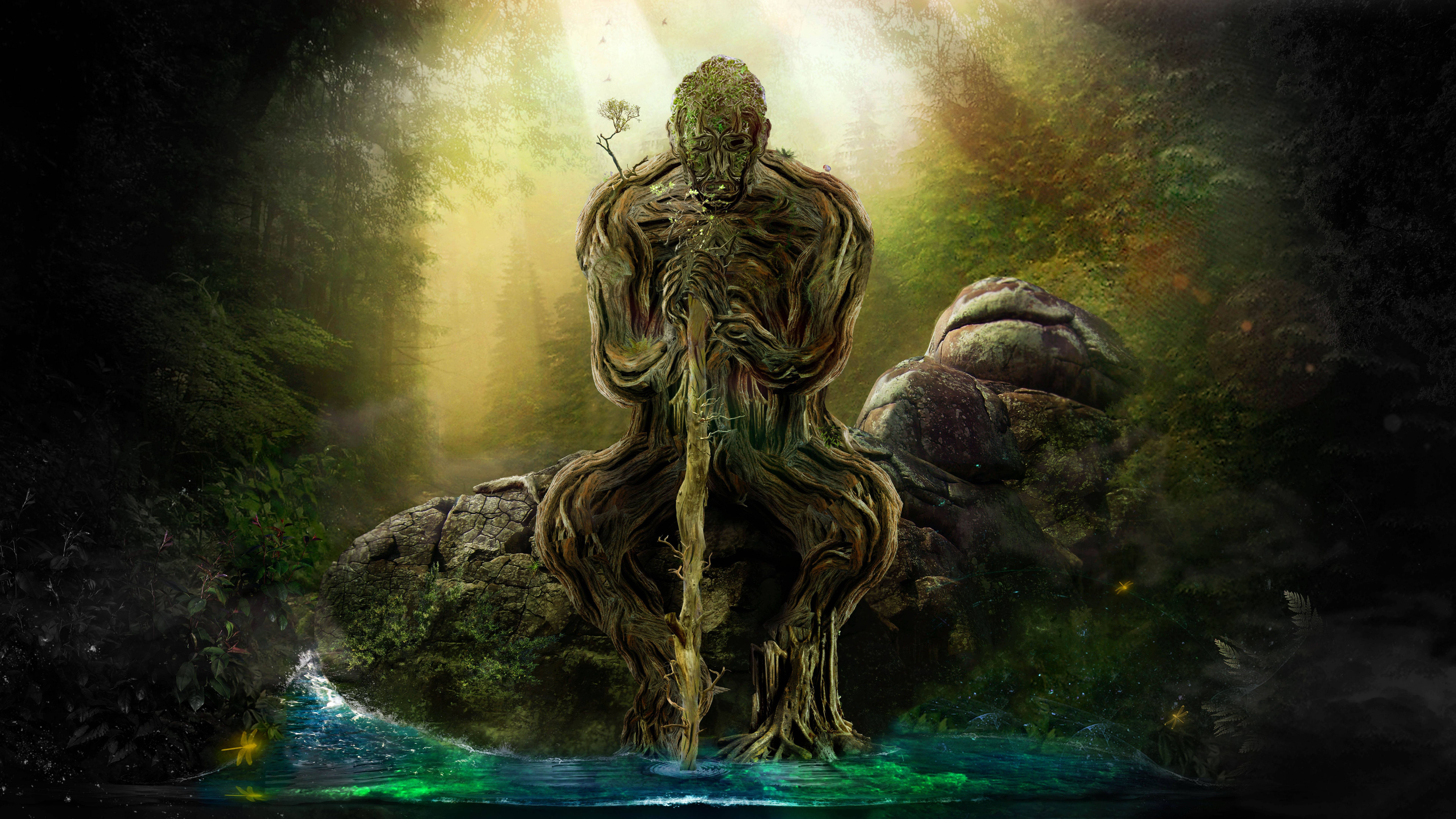 7680x4320, old tree, mossy tree spirit, 8K Desktop Wallpaper