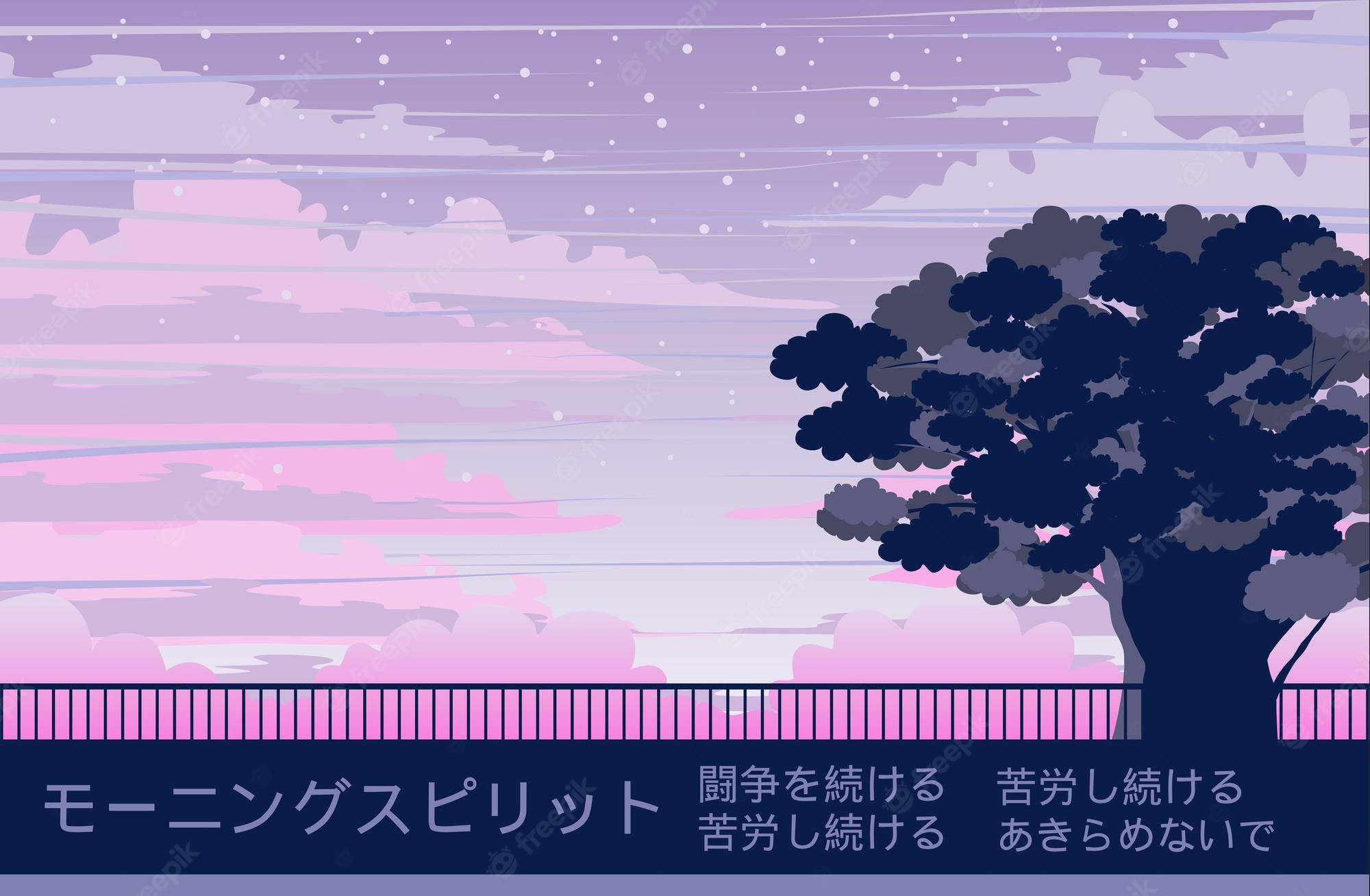 8 Bit Japan, twilight sky, pink and purple, Full HD Desktop Wallpaper