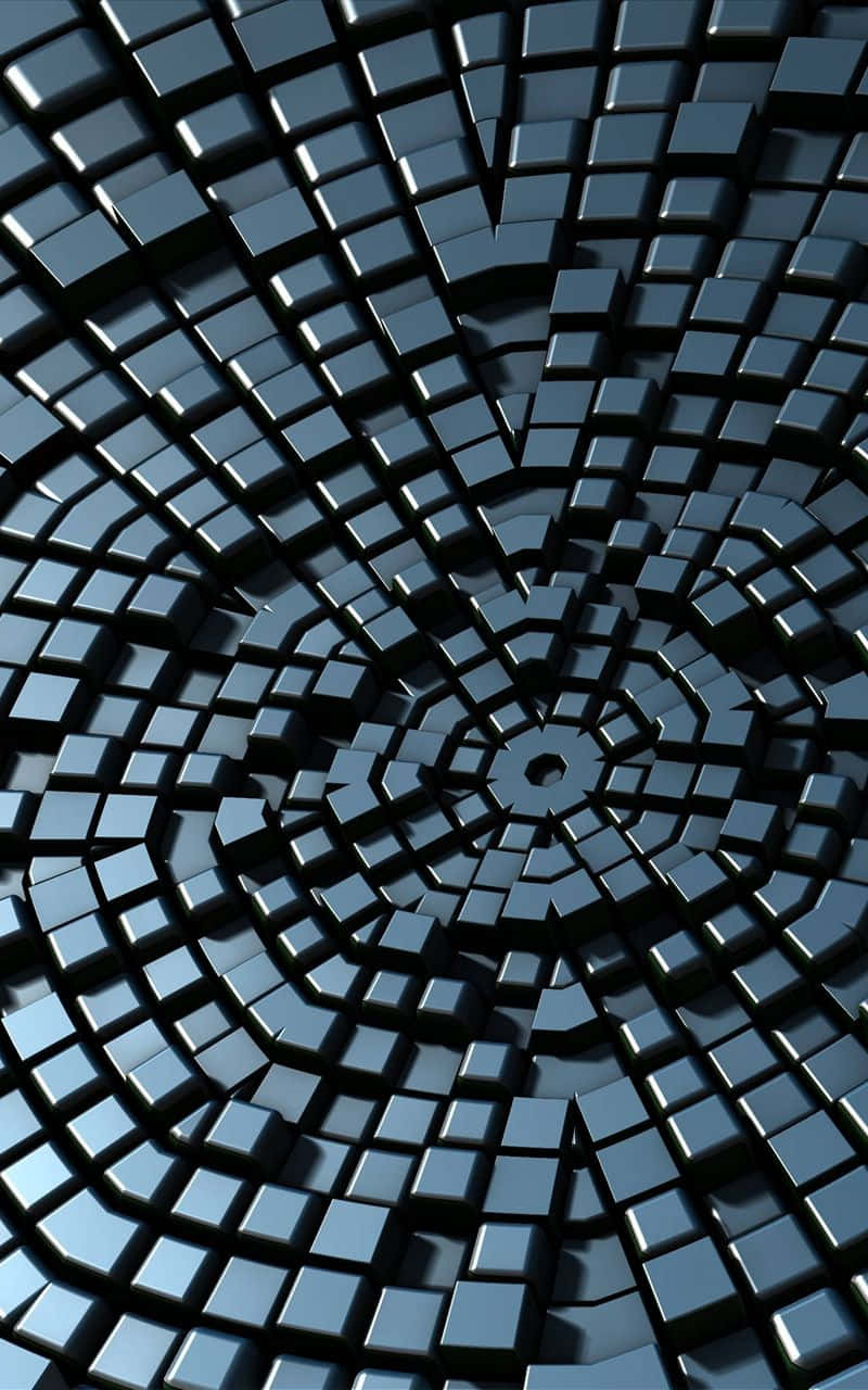 glossy blue cubes, spiral, central void, HD Phone Wallpaper