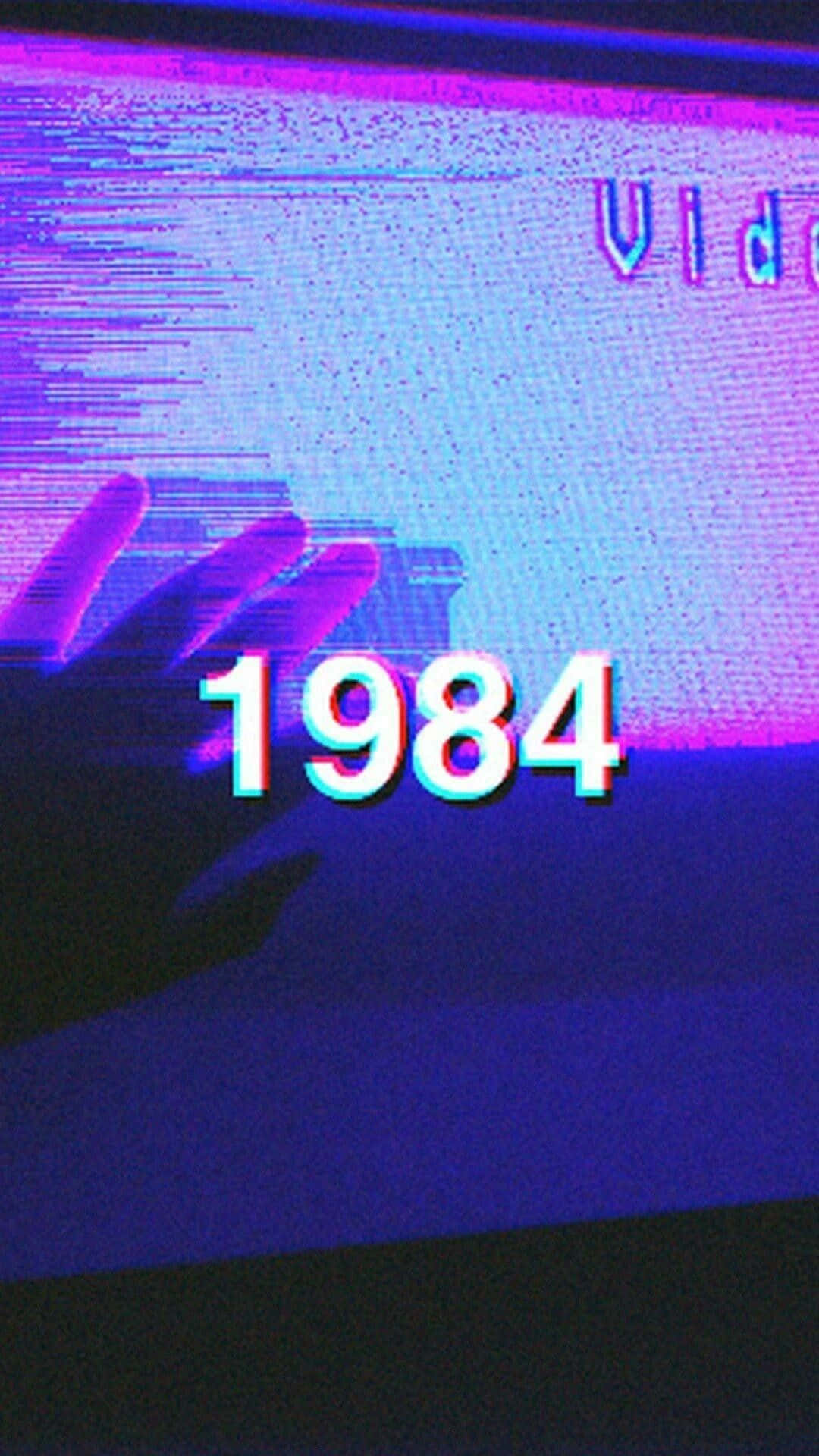 1984, vintage TV screen, glitchy, Full HD Phone Wallpaper