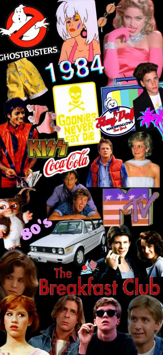 1980s, pop culture, iconic movies, SD Phone Wallpaper