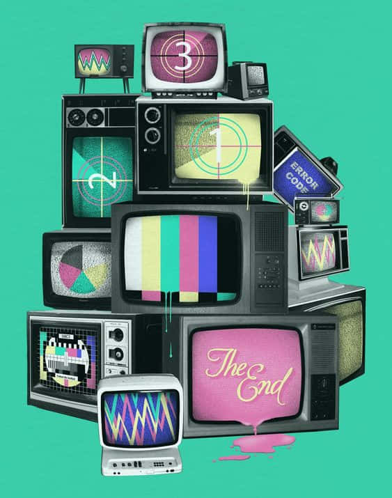 80s iPhone, vintage TVs, test patterns, SD Phone Wallpaper