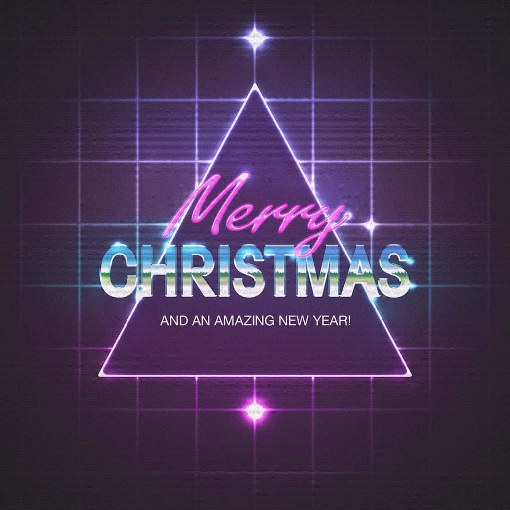 neon pink, blue, Merry Christmas, SD Desktop Wallpaper