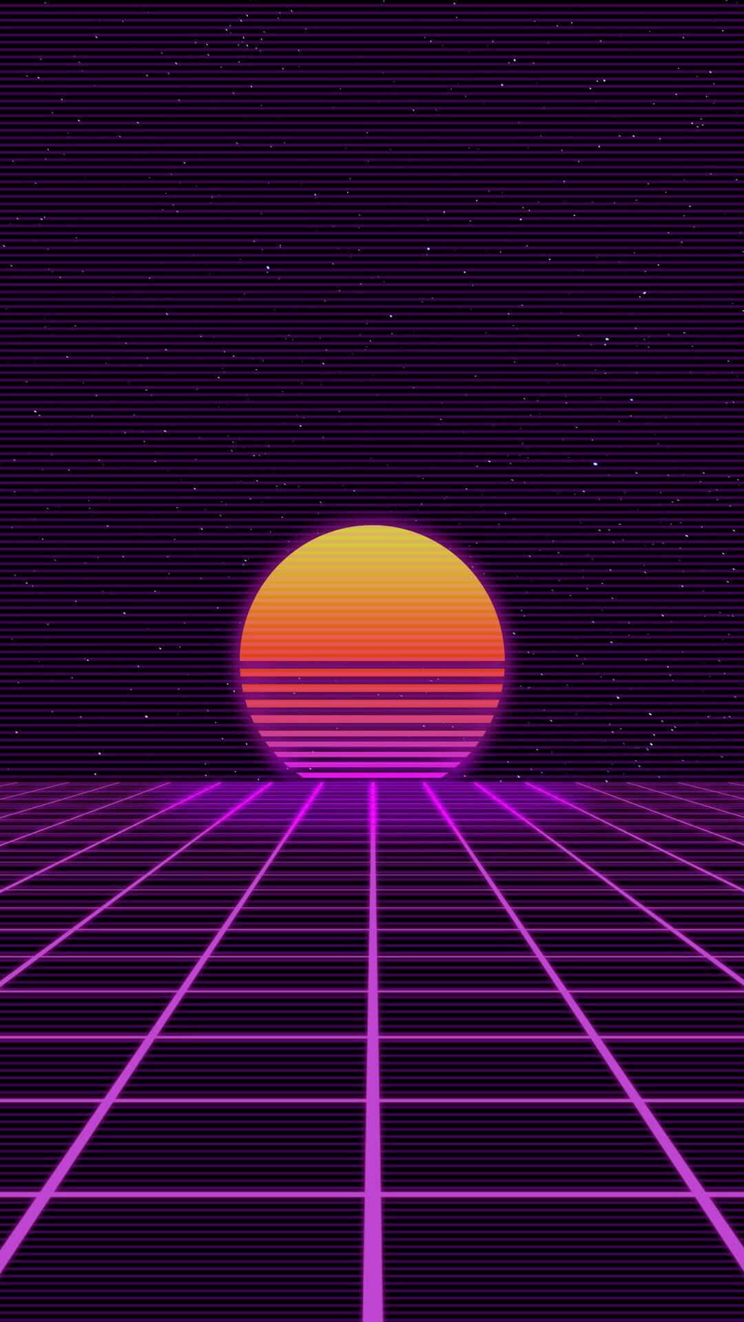 Neon lights, classic 80s vibes, orange and yellow hues, Full HD Phone Wallpaper