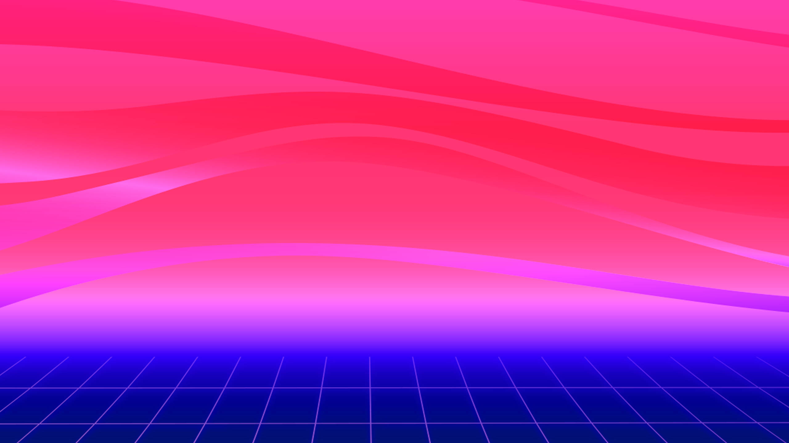pink and blue neon waves, glowing grid floor, retrofuturistic digital landscape, 2K Desktop Wallpaper