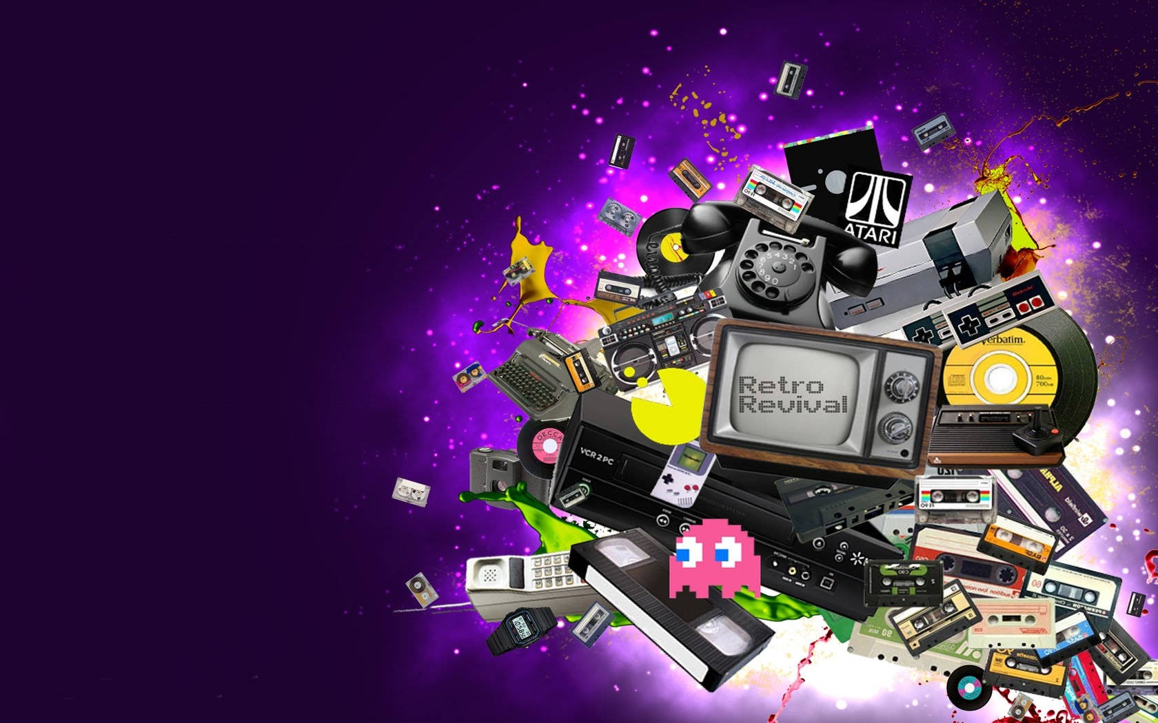 1980s, vintage tech, gaming gear, HD Desktop Wallpaper
