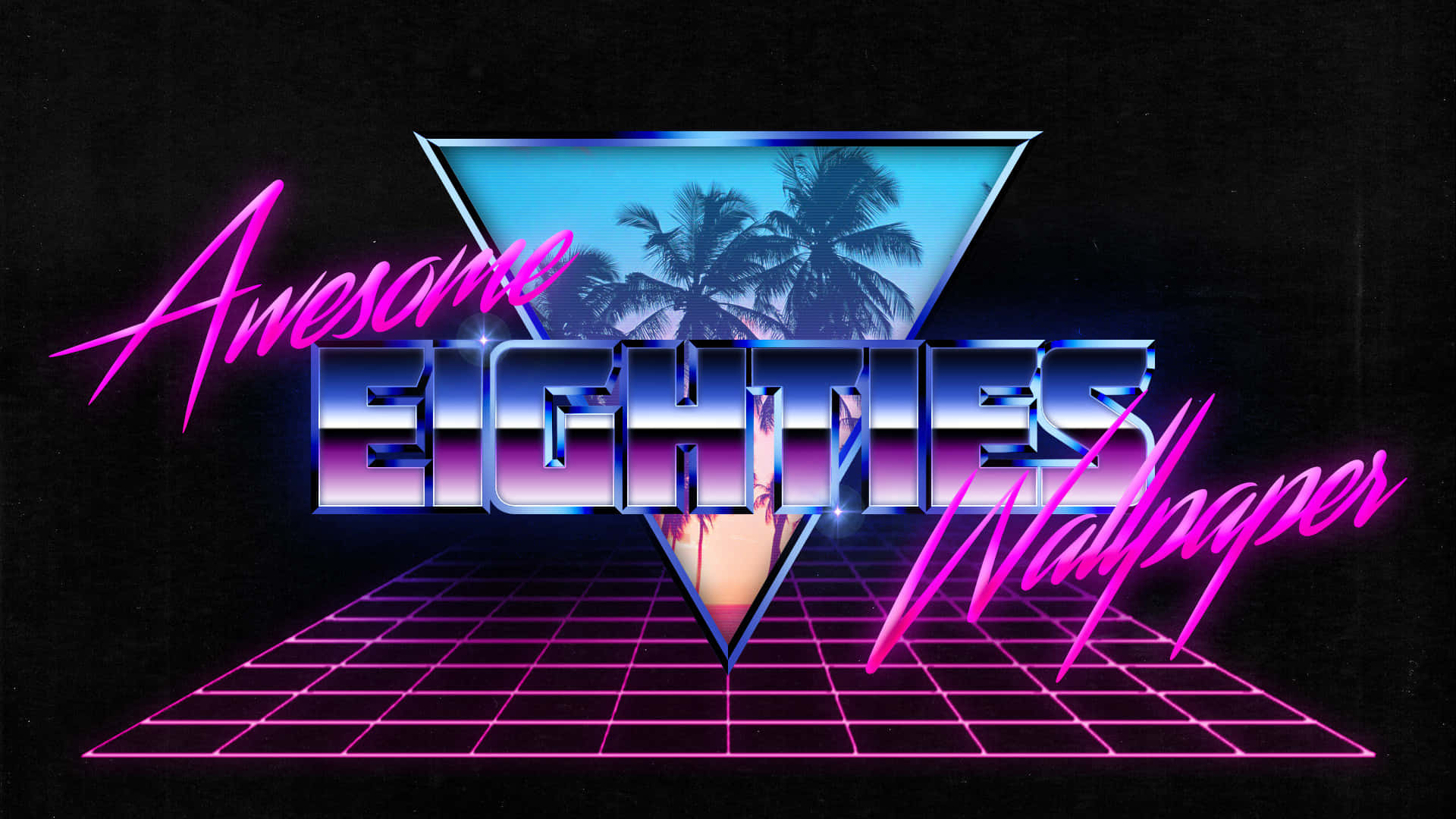 neon pink, blue text, Awesome EIGHTIES Wallpaper, Full HD Desktop Wallpaper