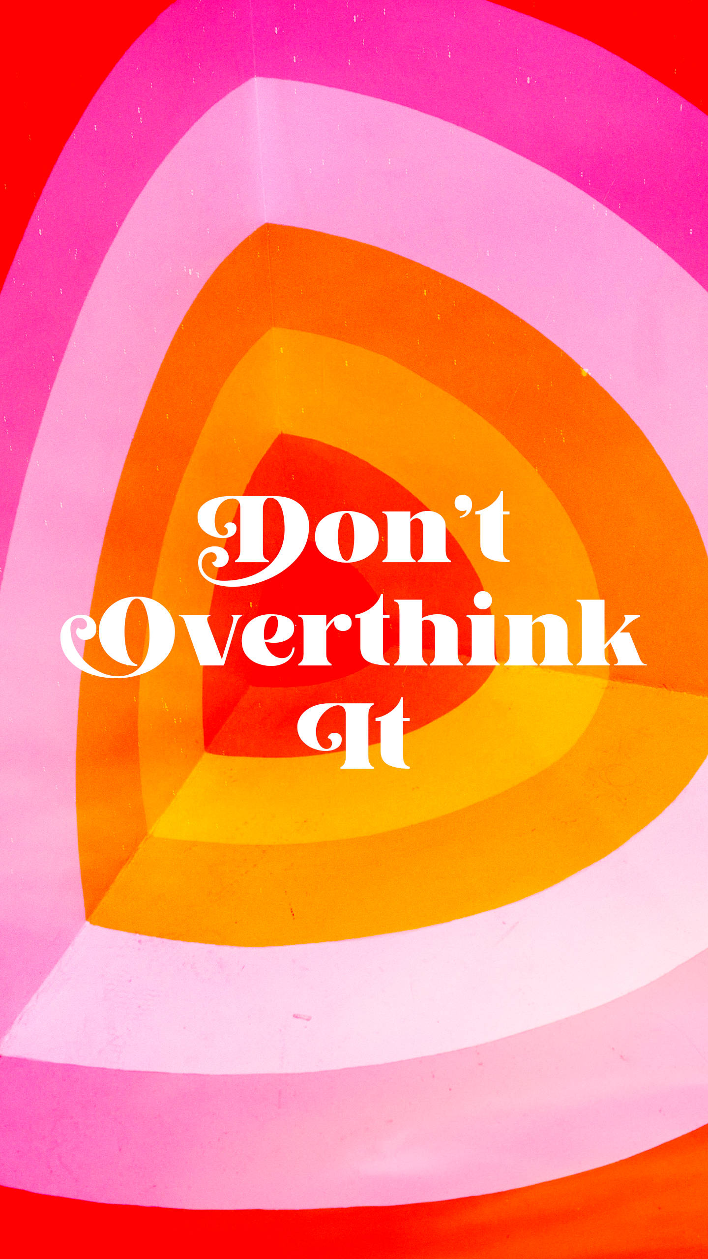 Don't Overthink It, 80s Retro Vintage, pink orange and red, 2K Phone Wallpaper