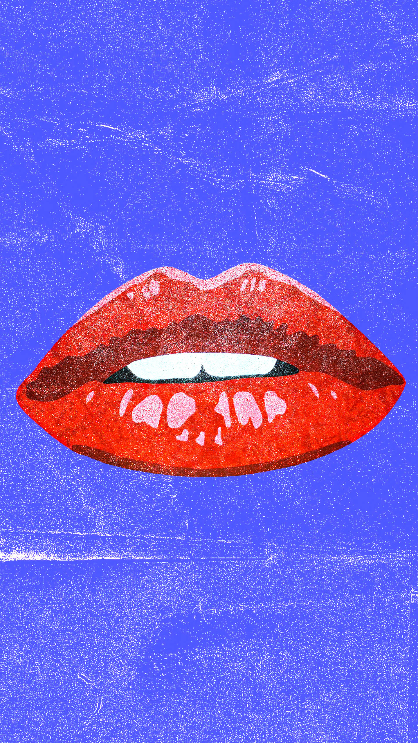 80s Retro Vintage, vivid red lips, white teeth, 2K Phone Wallpaper