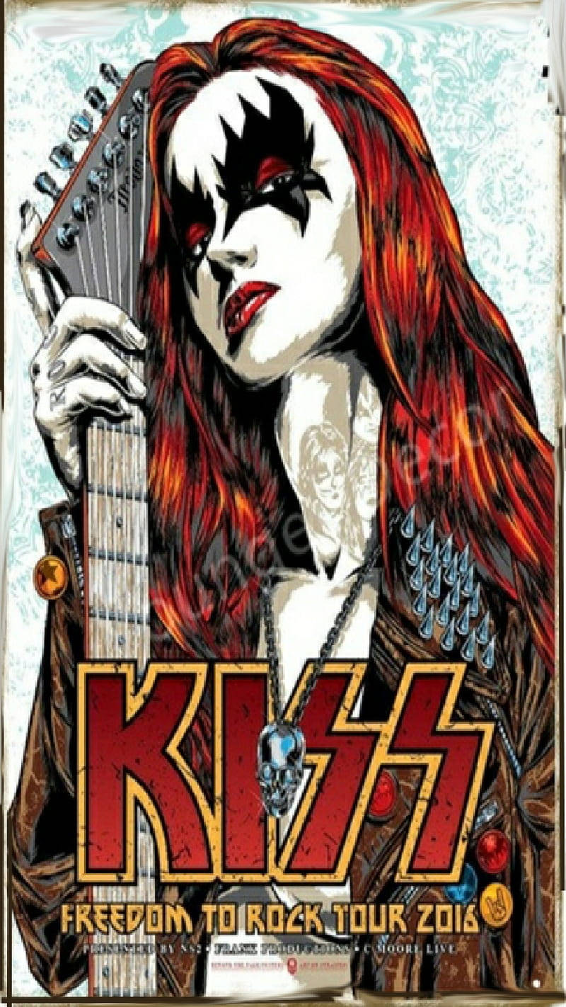 80s Rock, fiery red hair, iconic black makeup, HD Phone Wallpaper