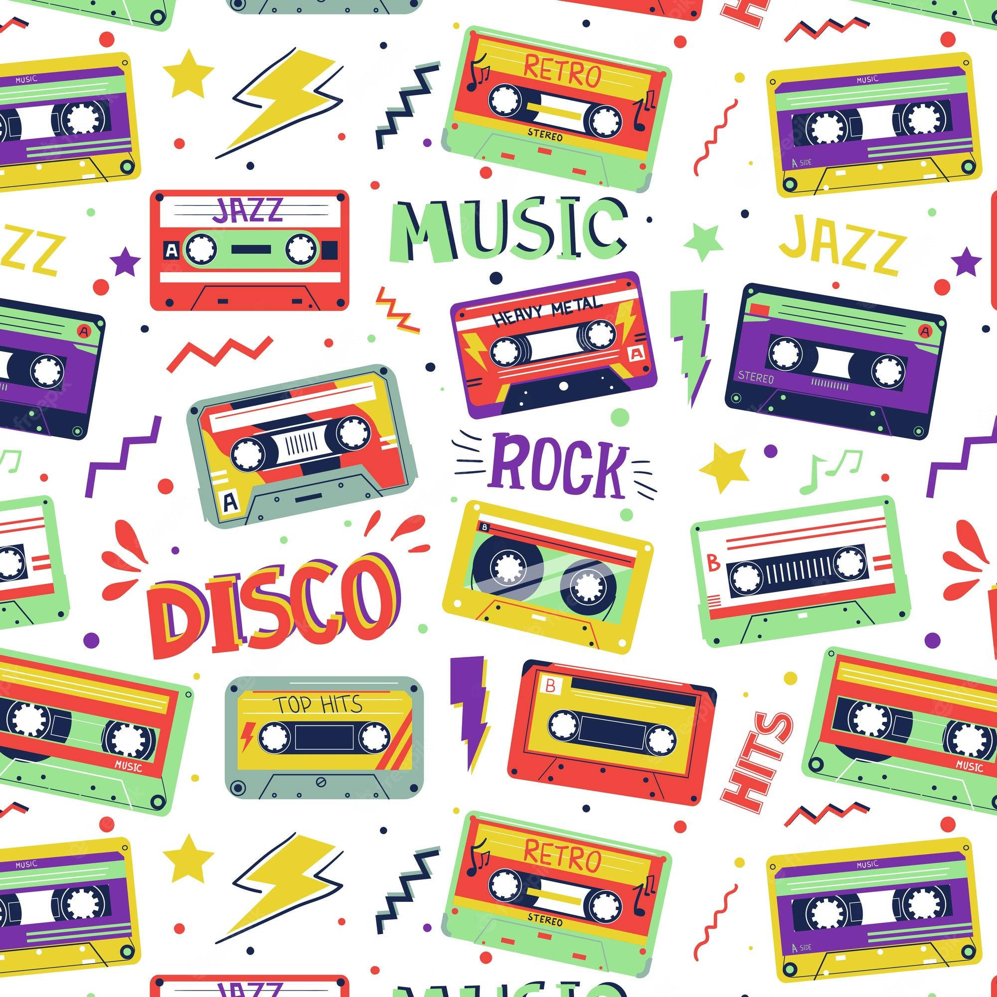 80s Rock, cassette tapes, jazz rock, Full HD Desktop Wallpaper