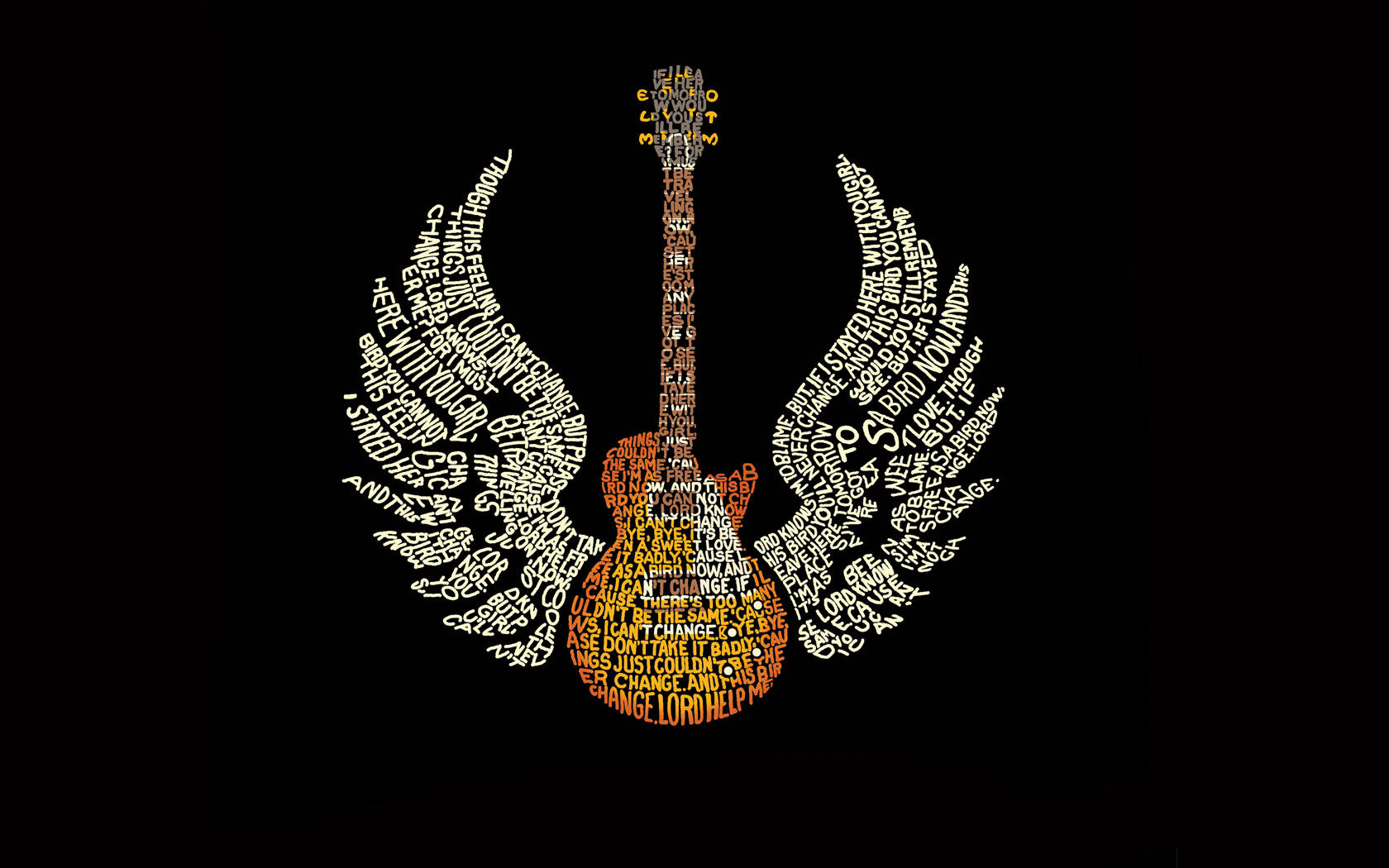 80s Rock, guitar, wings, HD Desktop Wallpaper