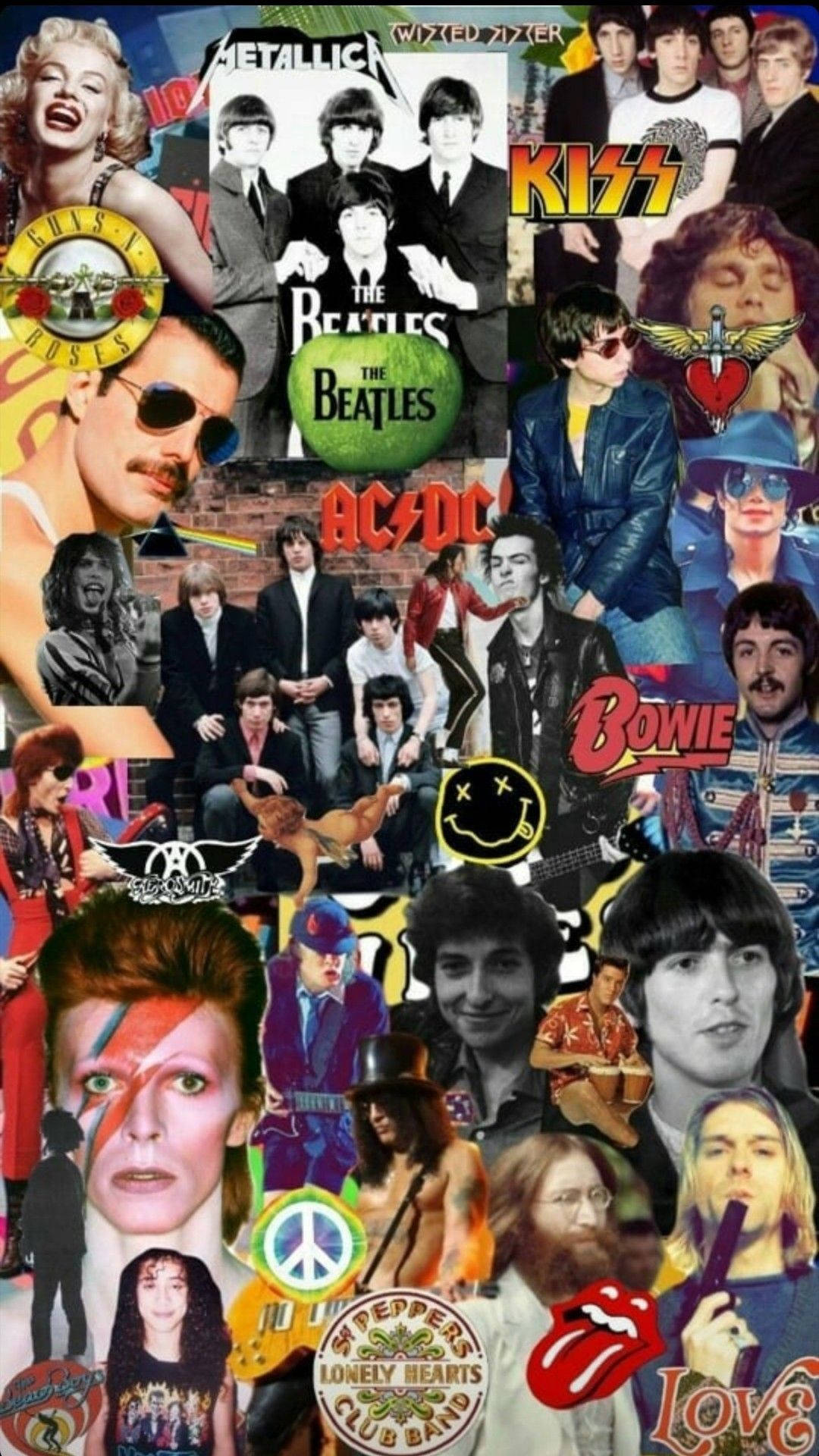 80s Rock, rock musicians, band logos, Full HD Phone Wallpaper