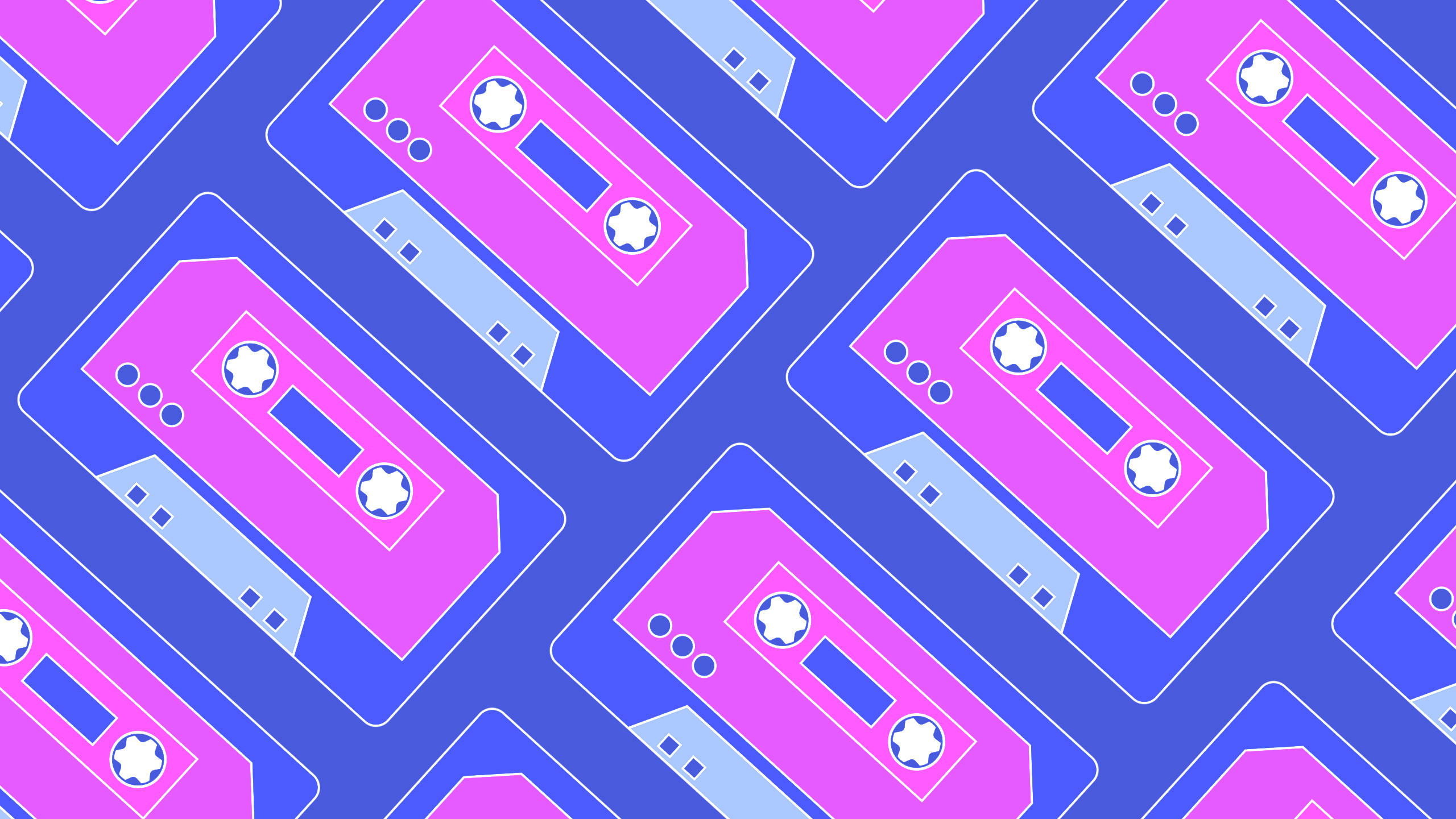 80s, retro vintage cassette tape, pink, 2K Desktop Wallpaper