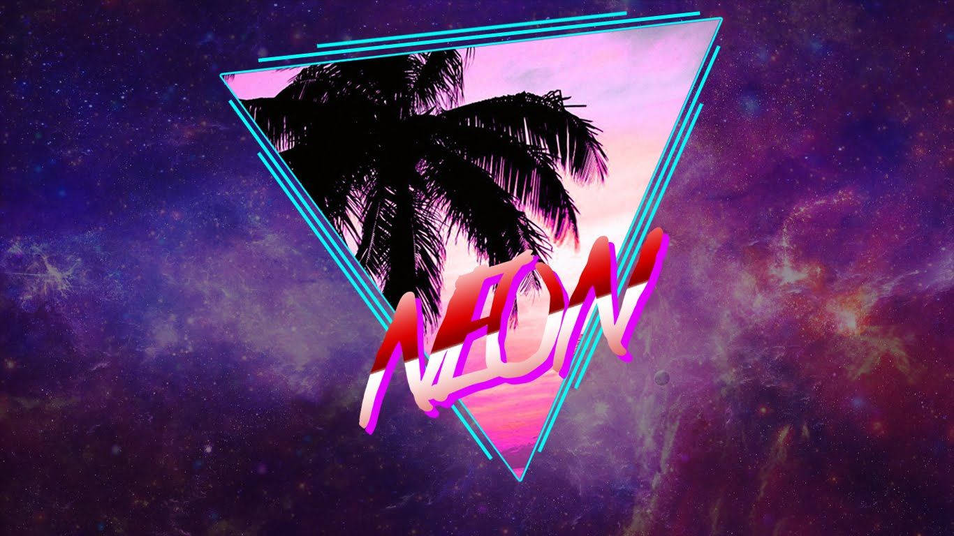 80s galaxy, neon pink, neon blue, HD Desktop Wallpaper