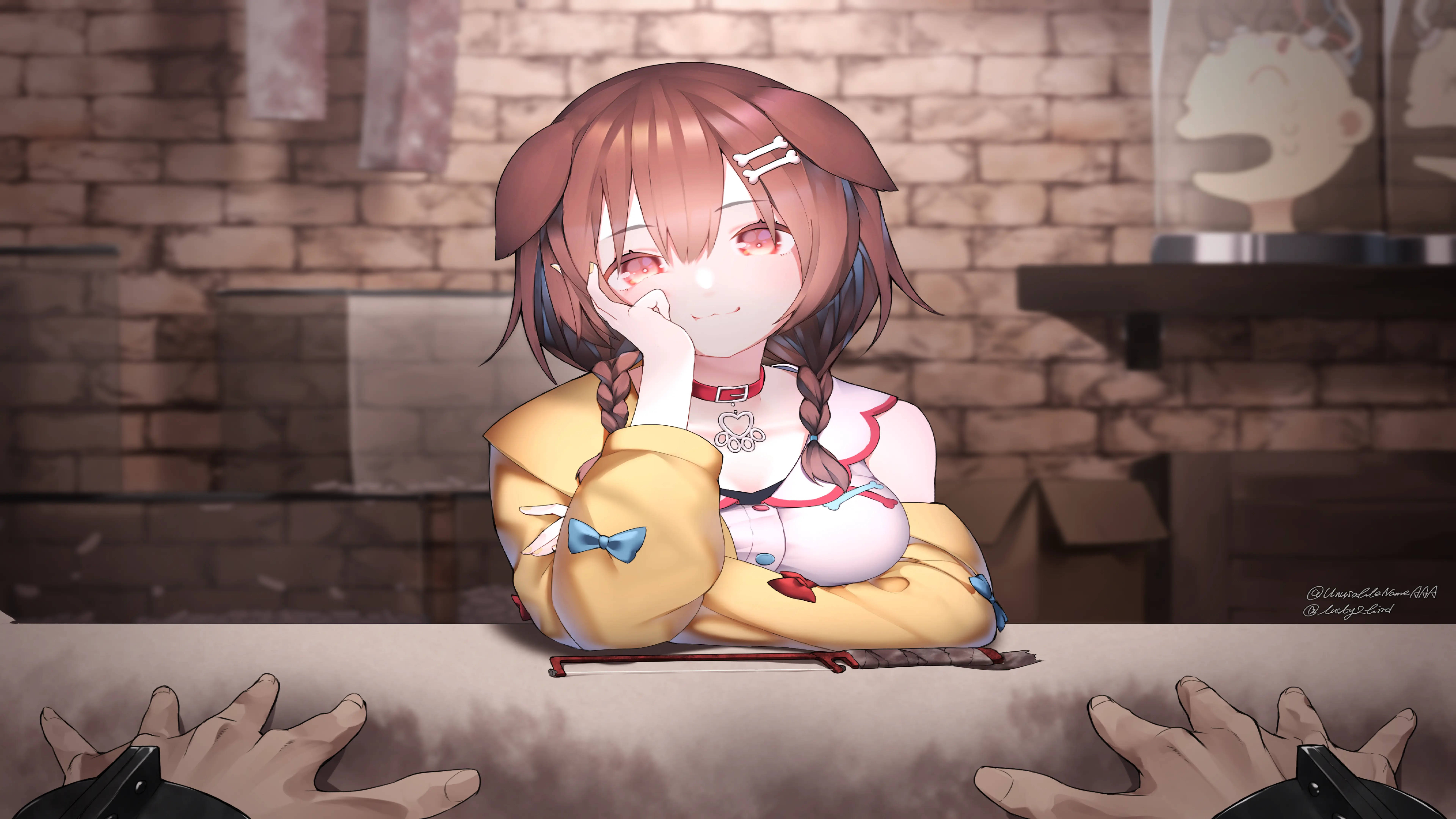 8K Anime, anime girl, braided brown hair, 8K Desktop Wallpaper
