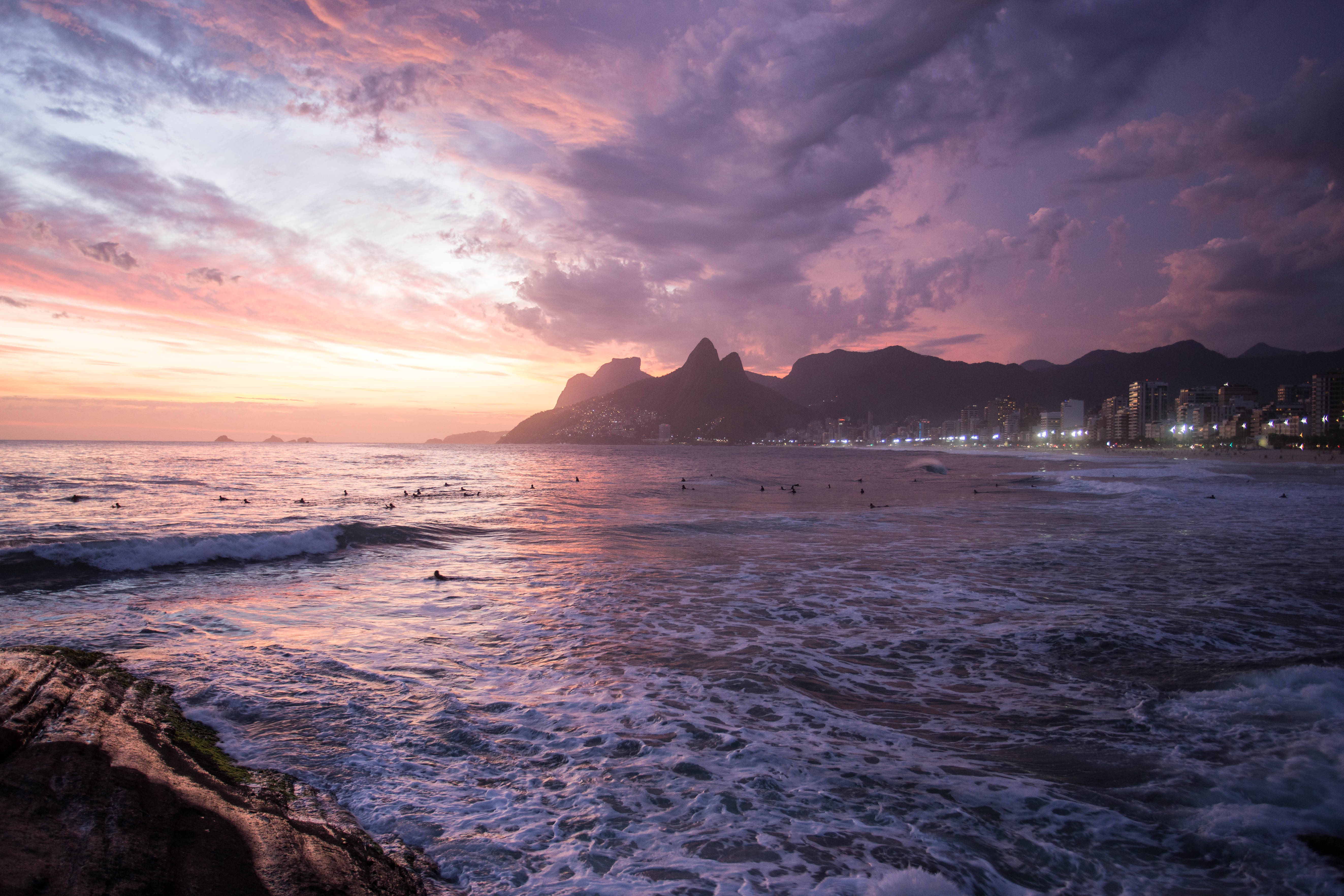 8K Desktop, coastal city, sunset, 5K Desktop Wallpaper