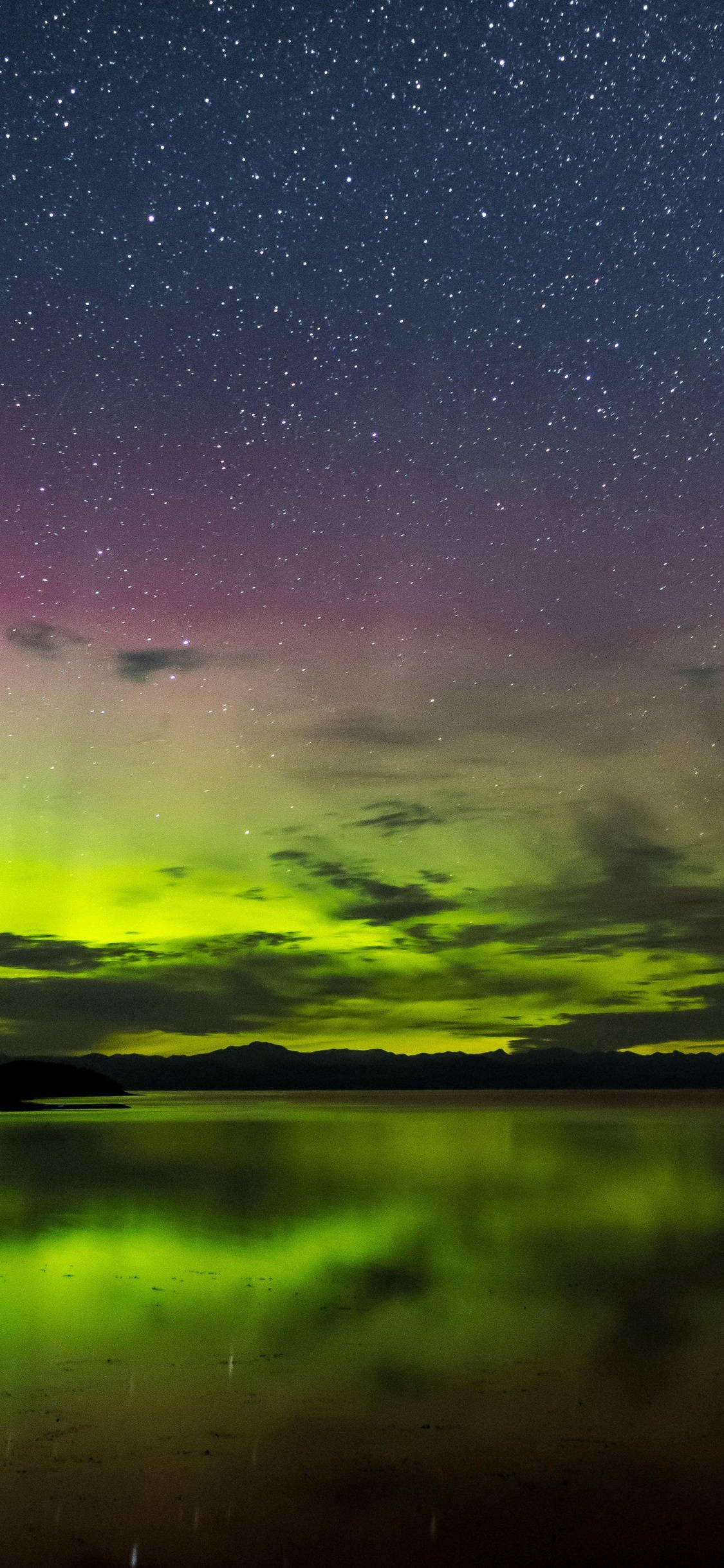 8K iPhone, aurora borealis, starry night sky, Full HD Phone Wallpaper
